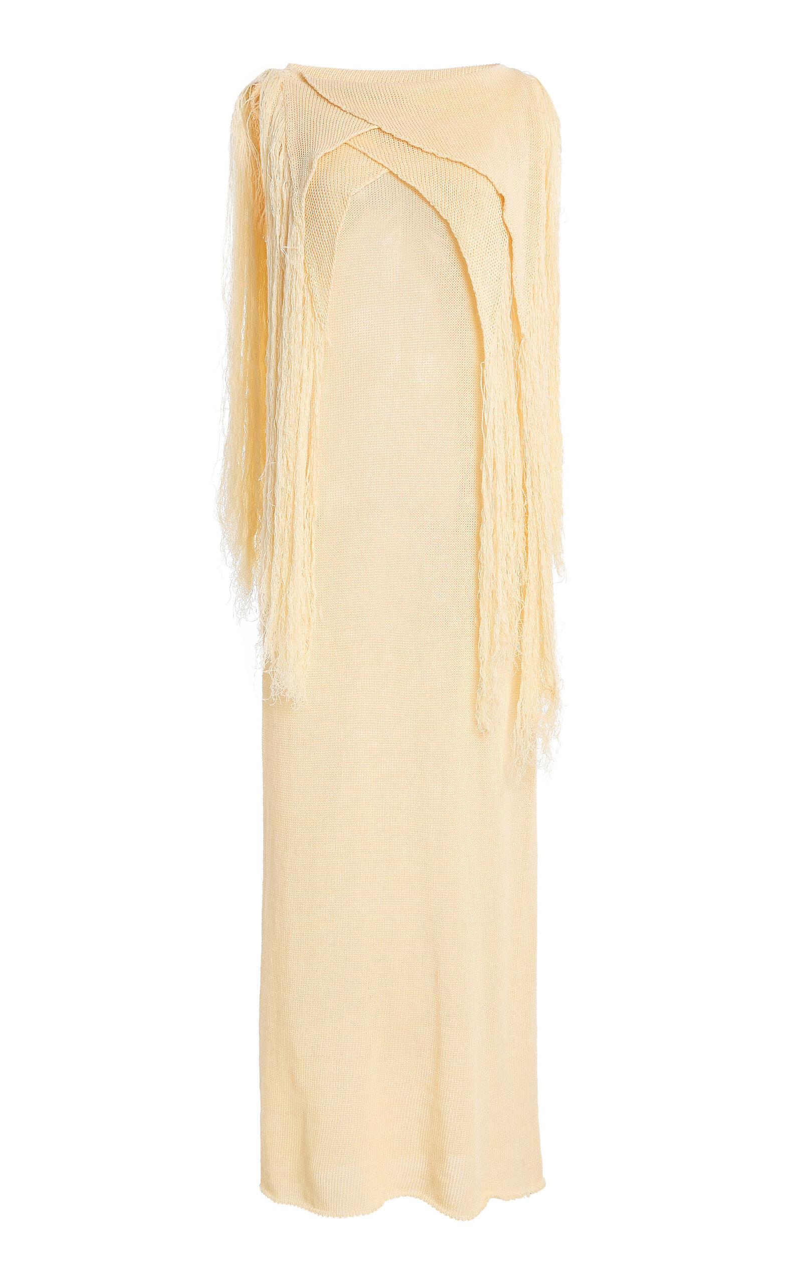 Kallmeyer Olga Layer Detailed Linen Midi Dress In Neutral