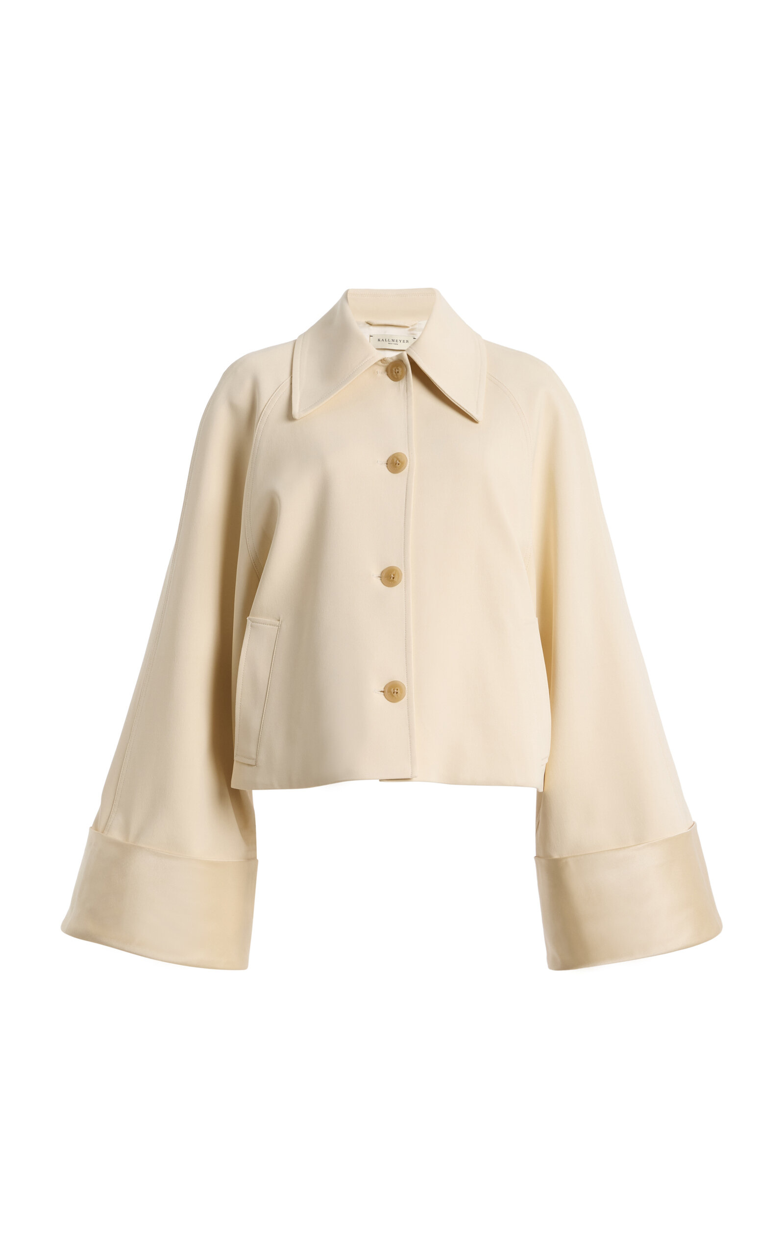 Kallmeyer Betty Wide-sleeve Cropped Jacket In Off-white