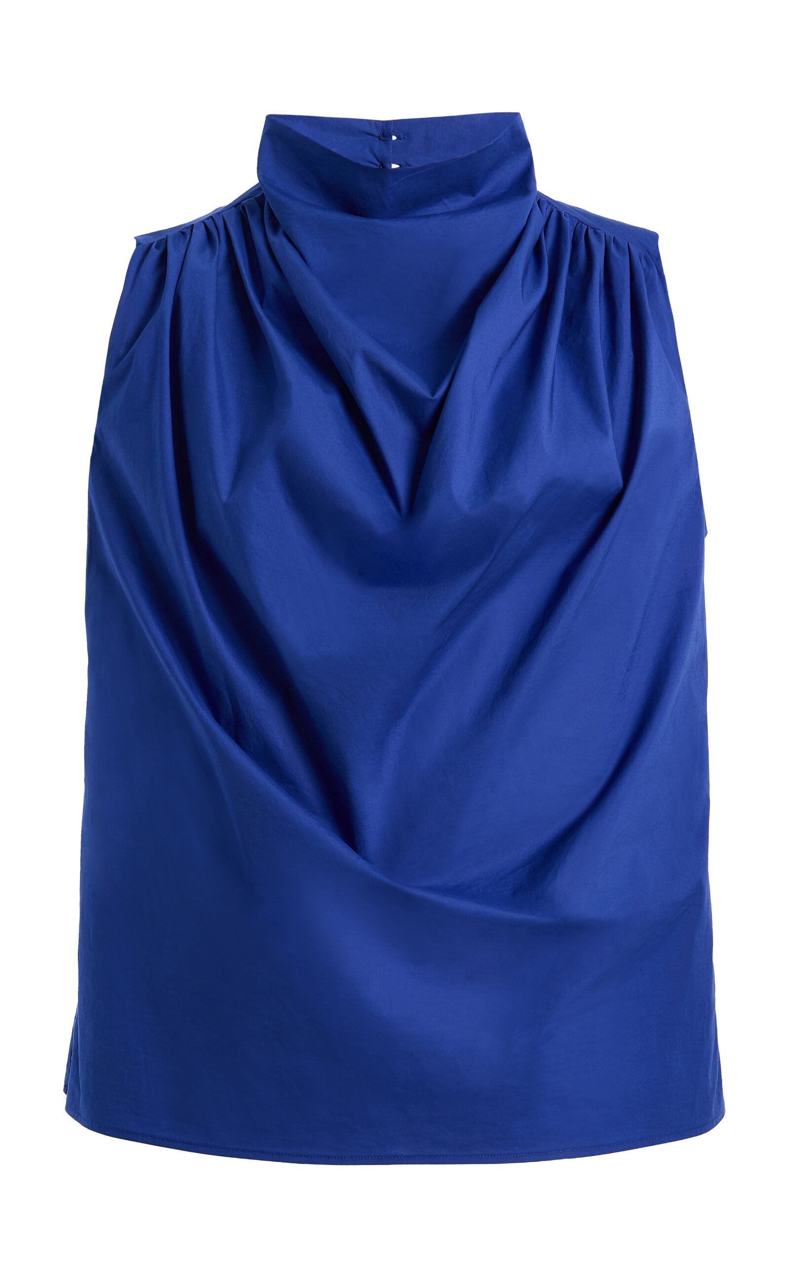 Kallmeyer Penny Draped Cotton Top In Blue