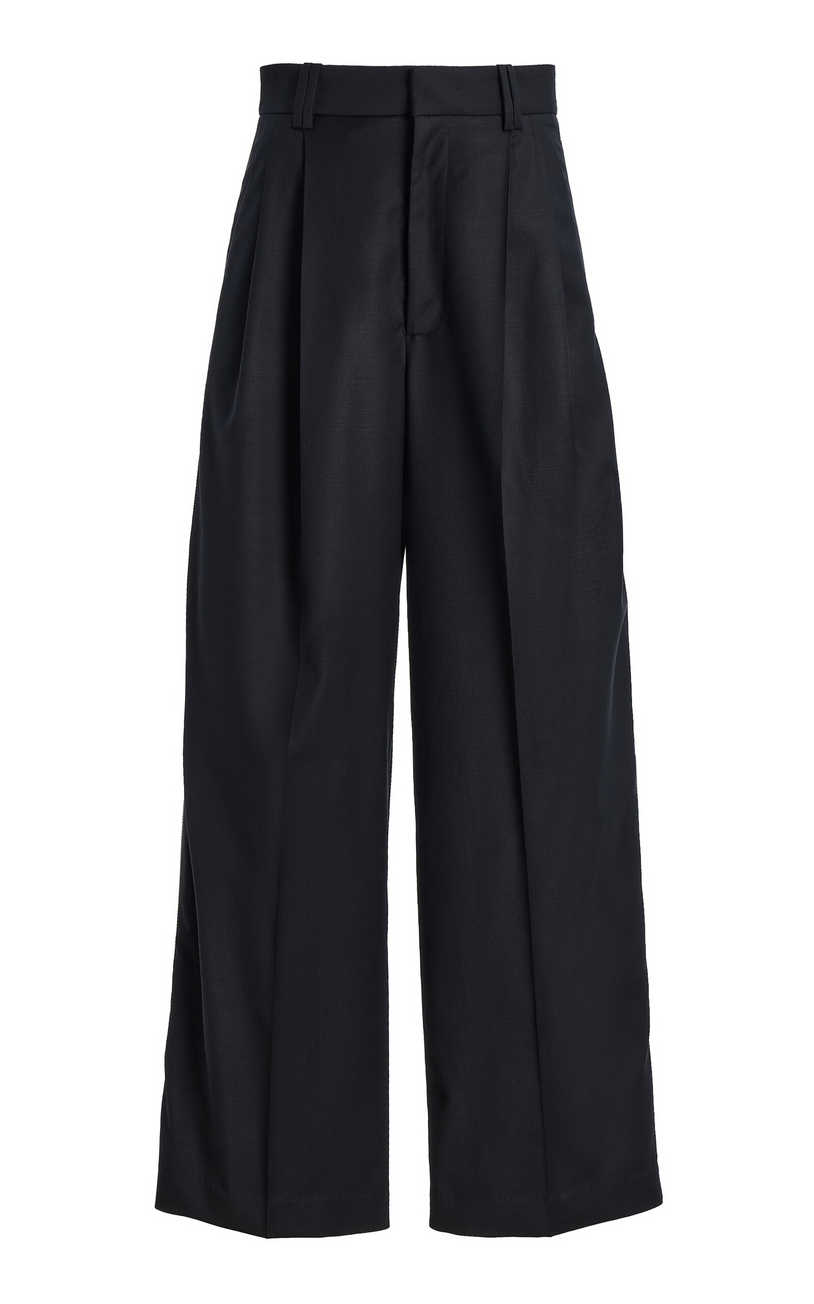 Kallmeyer Fatima Wide-leg Wool-blend Tuxedo Pants In Black