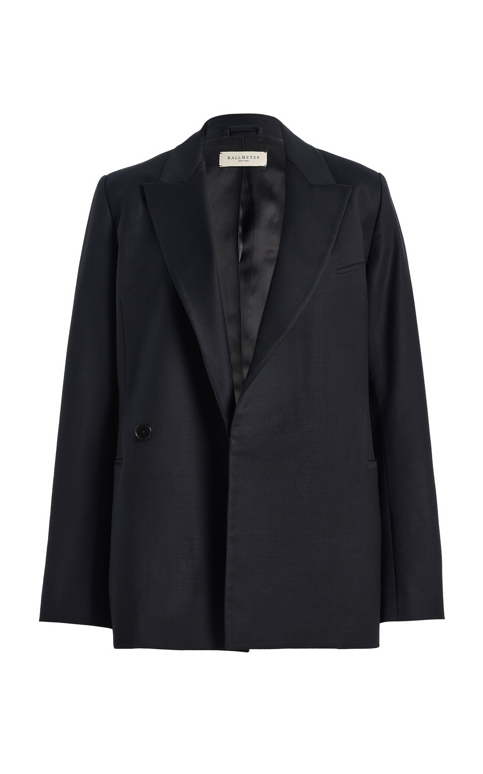 Kallmeyer Lowen Double-breasted Wool-blend Blazer In Black