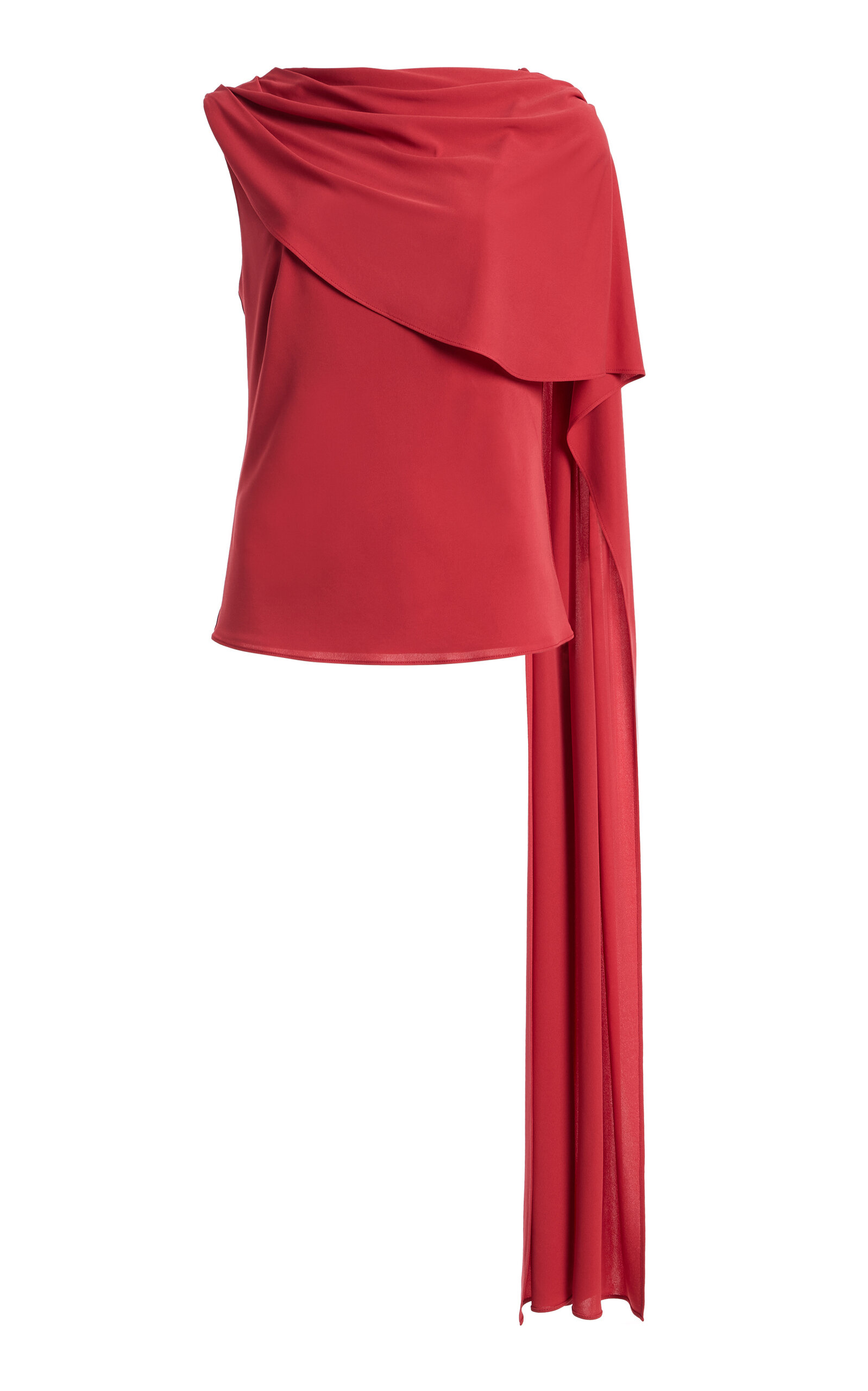 Kallmeyer Helga Asymmetrical Scarf Top In Red