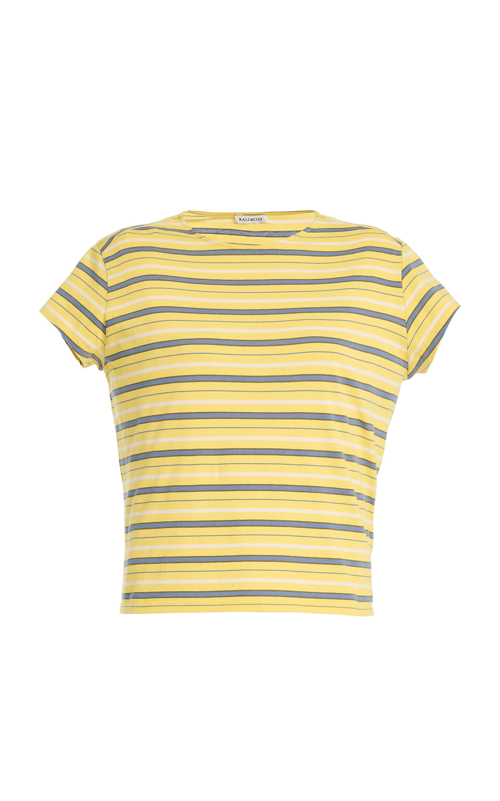 Kallmeyer Willa Striped Cotton Baby Tee In Yellow