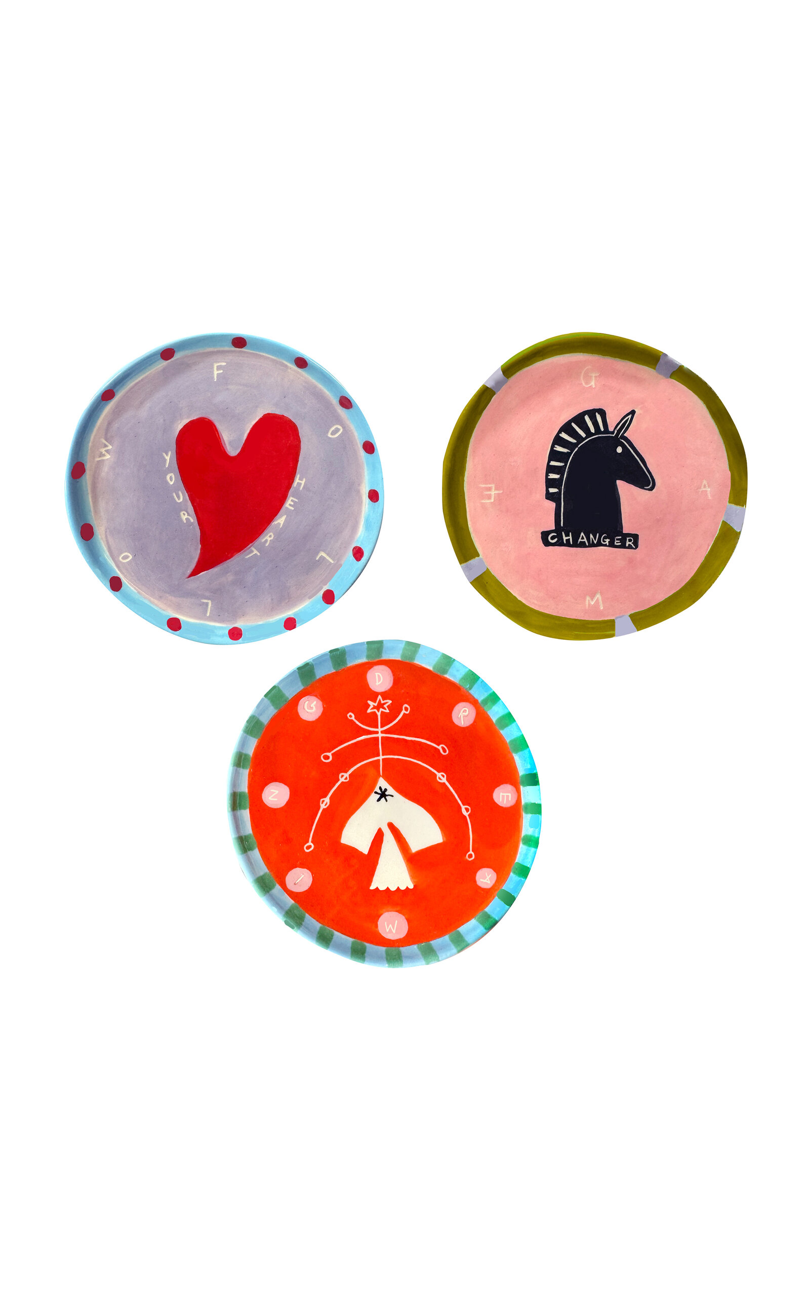 Laetitia Rouget - Follow Your Heart Set Of 3 Jewellery Plates - Multi