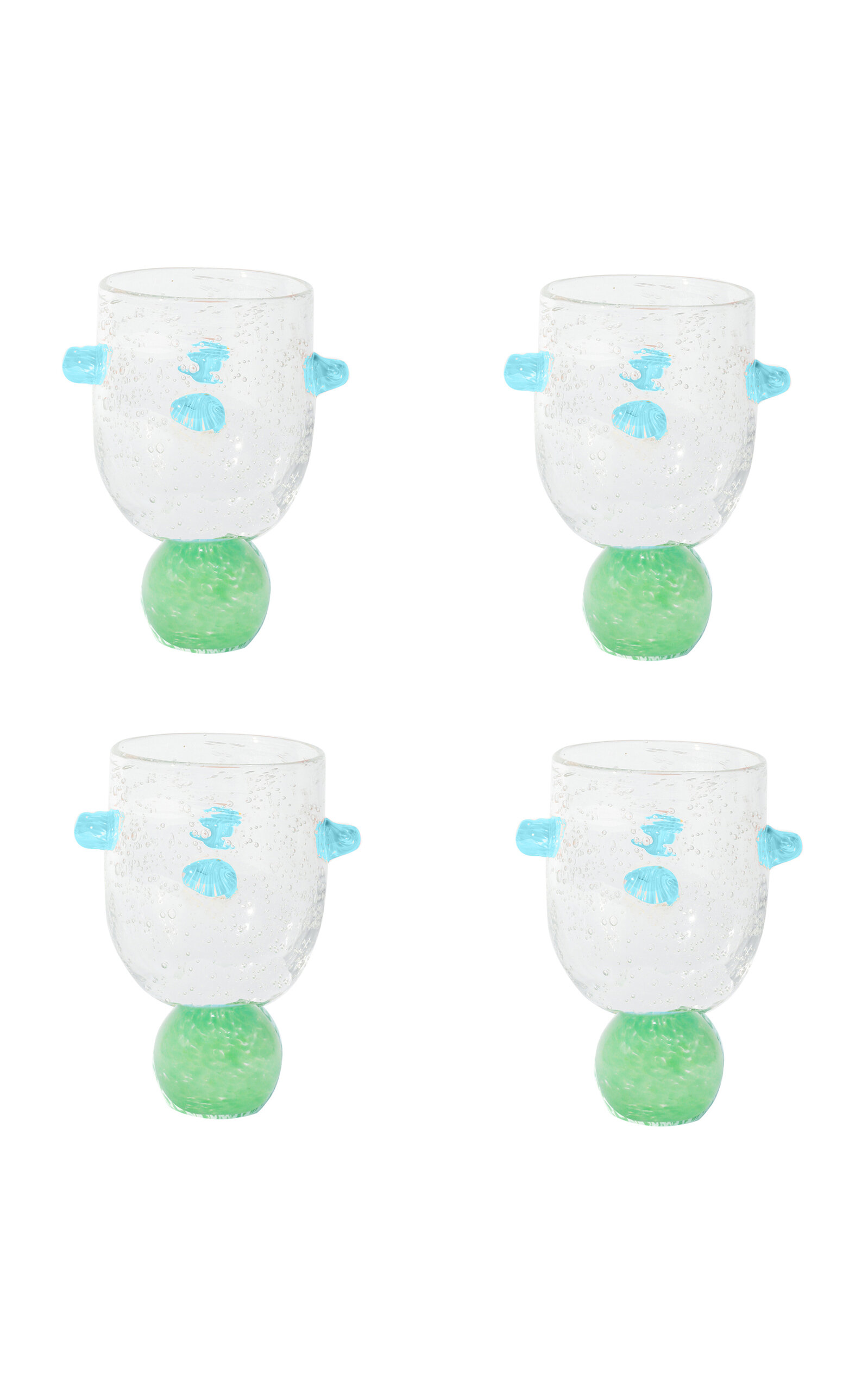 Laetitia Rouget - Set Of 4 Ana Glass Green And Turquoise - Multi