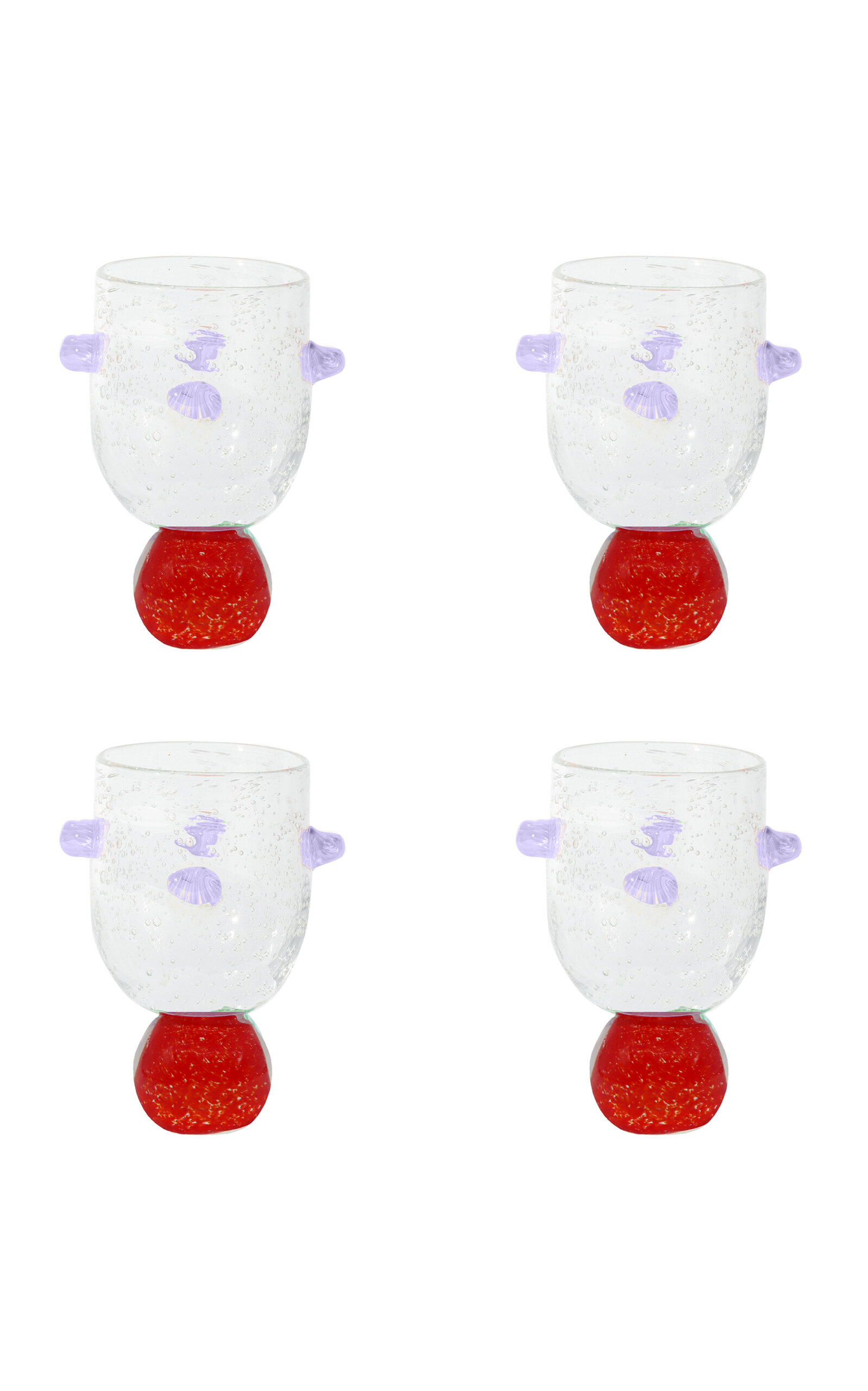 Laetitia Rouget - Set Of 4 Ana Glass Red And Lilac - Multi