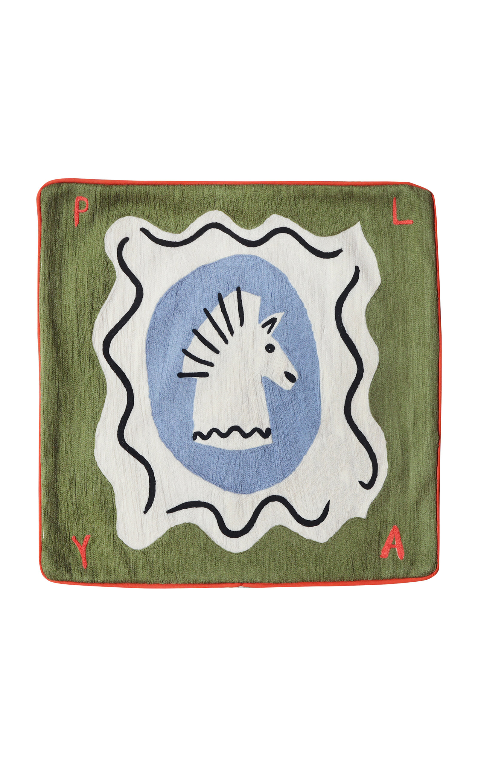 Laetitia Rouget - Cushion Playtime - Cushion With Chain Stitch And Piping - Multi