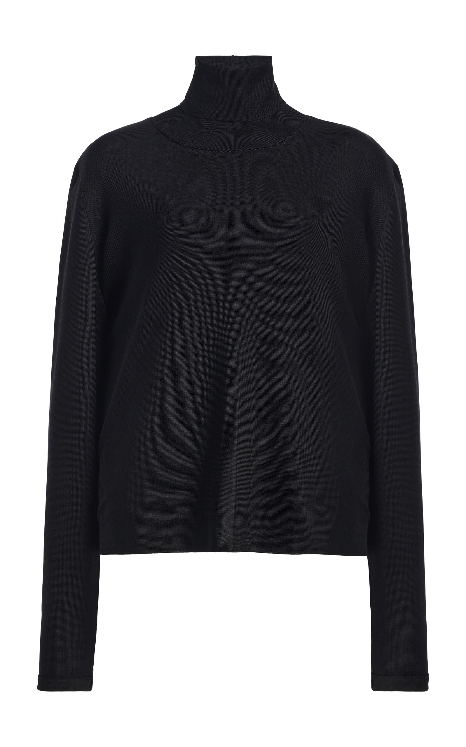 Calvin Klein Collection Irene Turtleneck Silk Sweater In Black