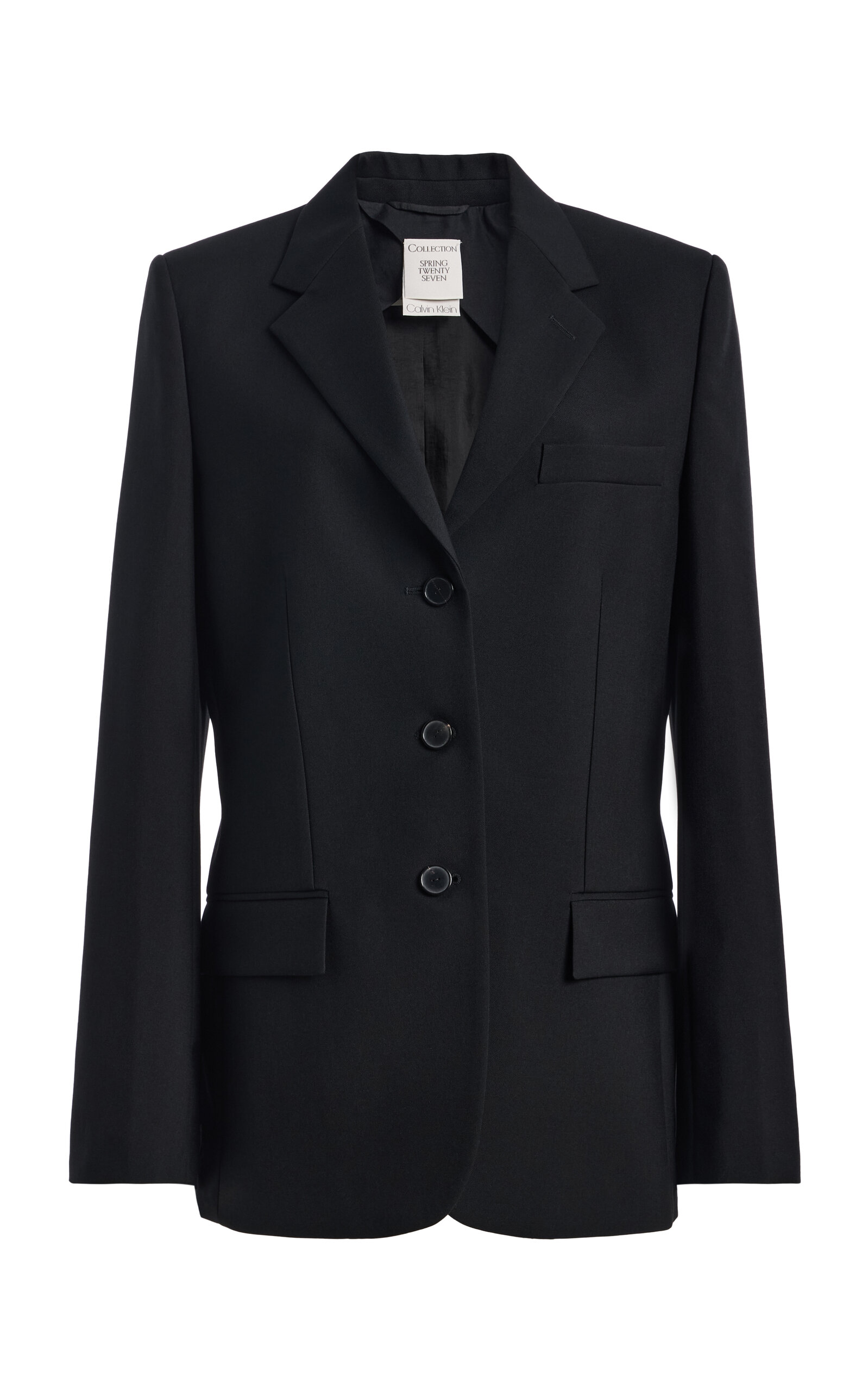 Calvin Klein Collection Amora Single-breasted Wool Jacket In Black