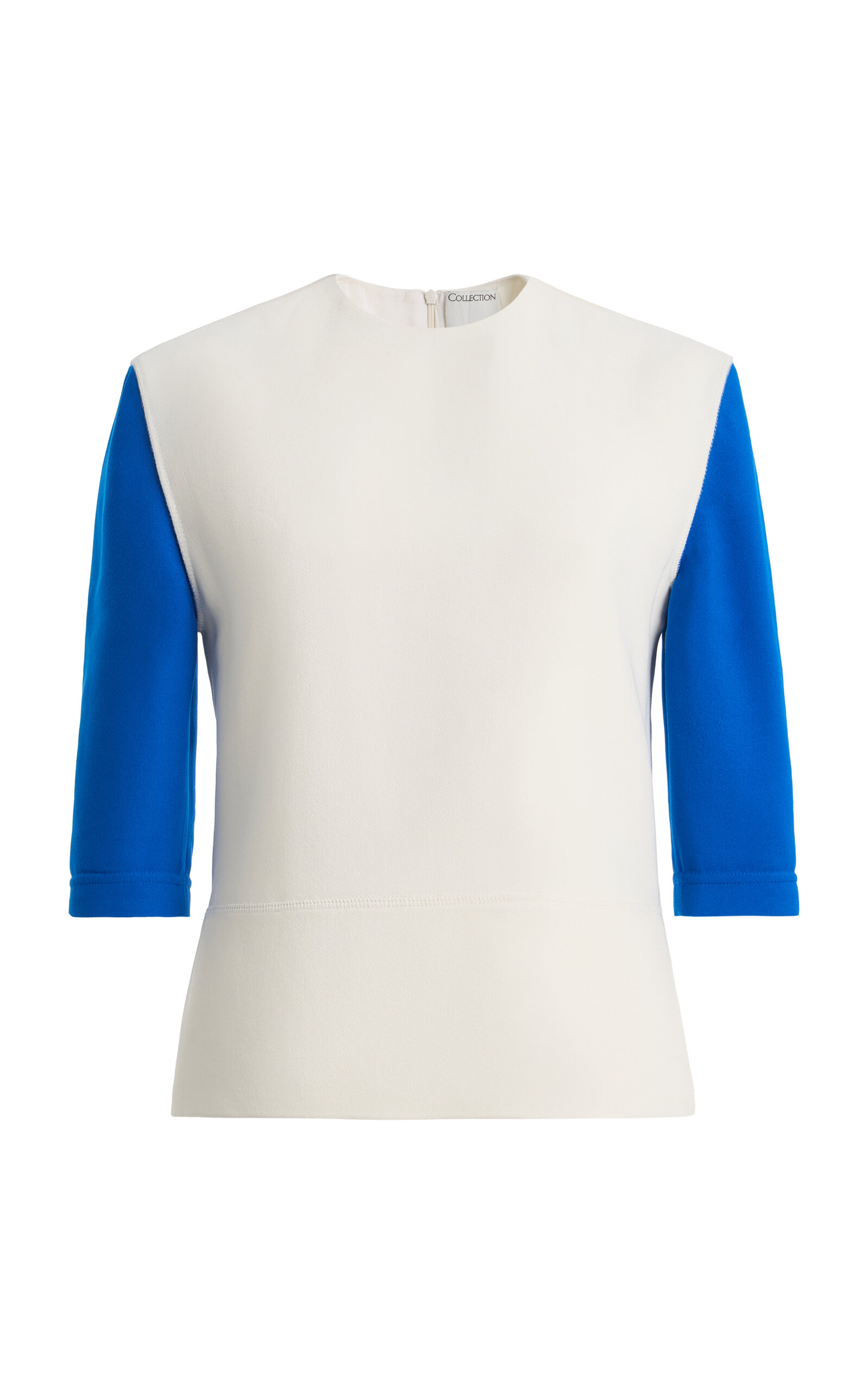 Calvin Klein Collection Lyra Colorblock Silk Top In Off-white