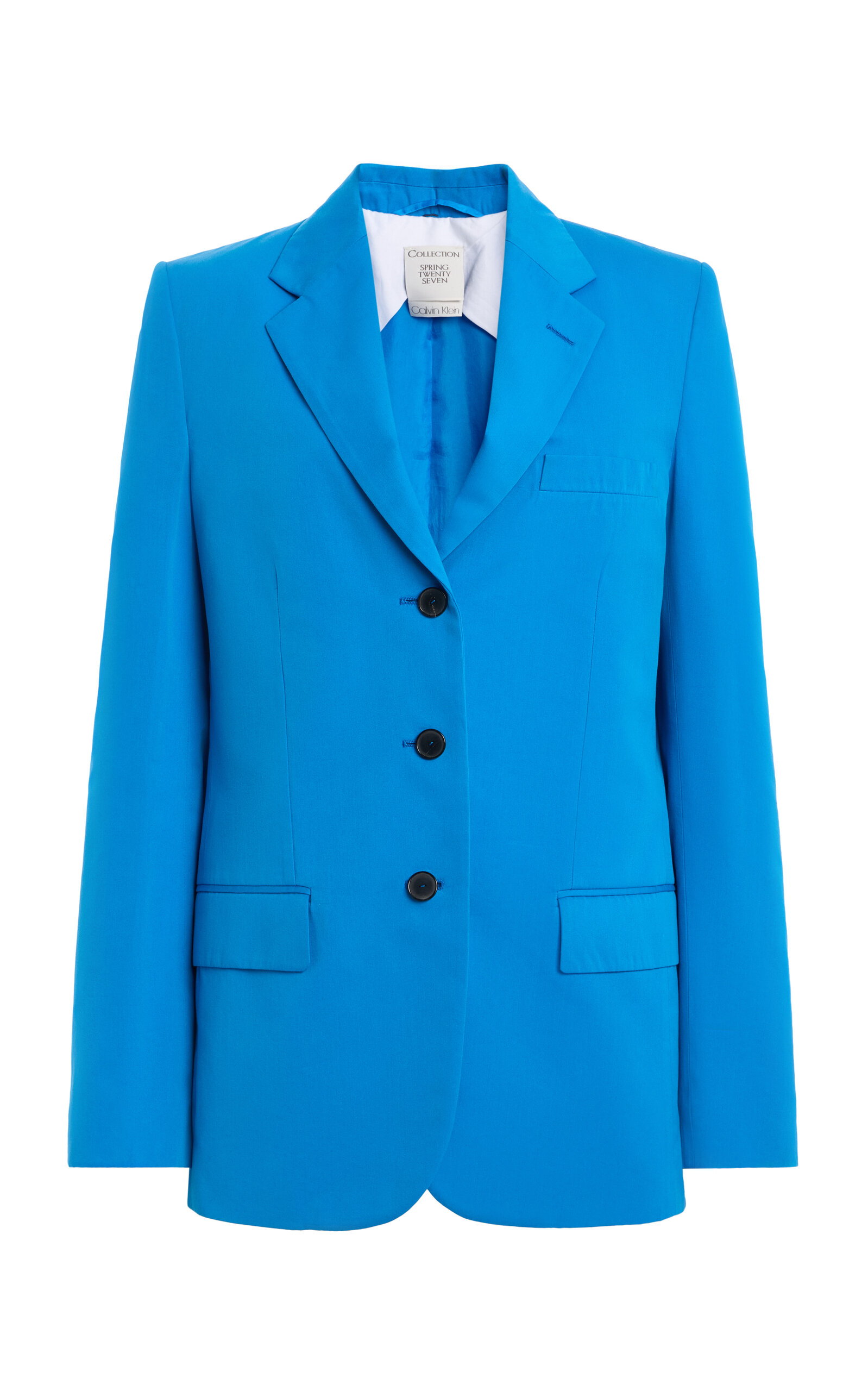Calvin Klein Collection Amora Single-breasted Virgin-wool Jacket In Blue