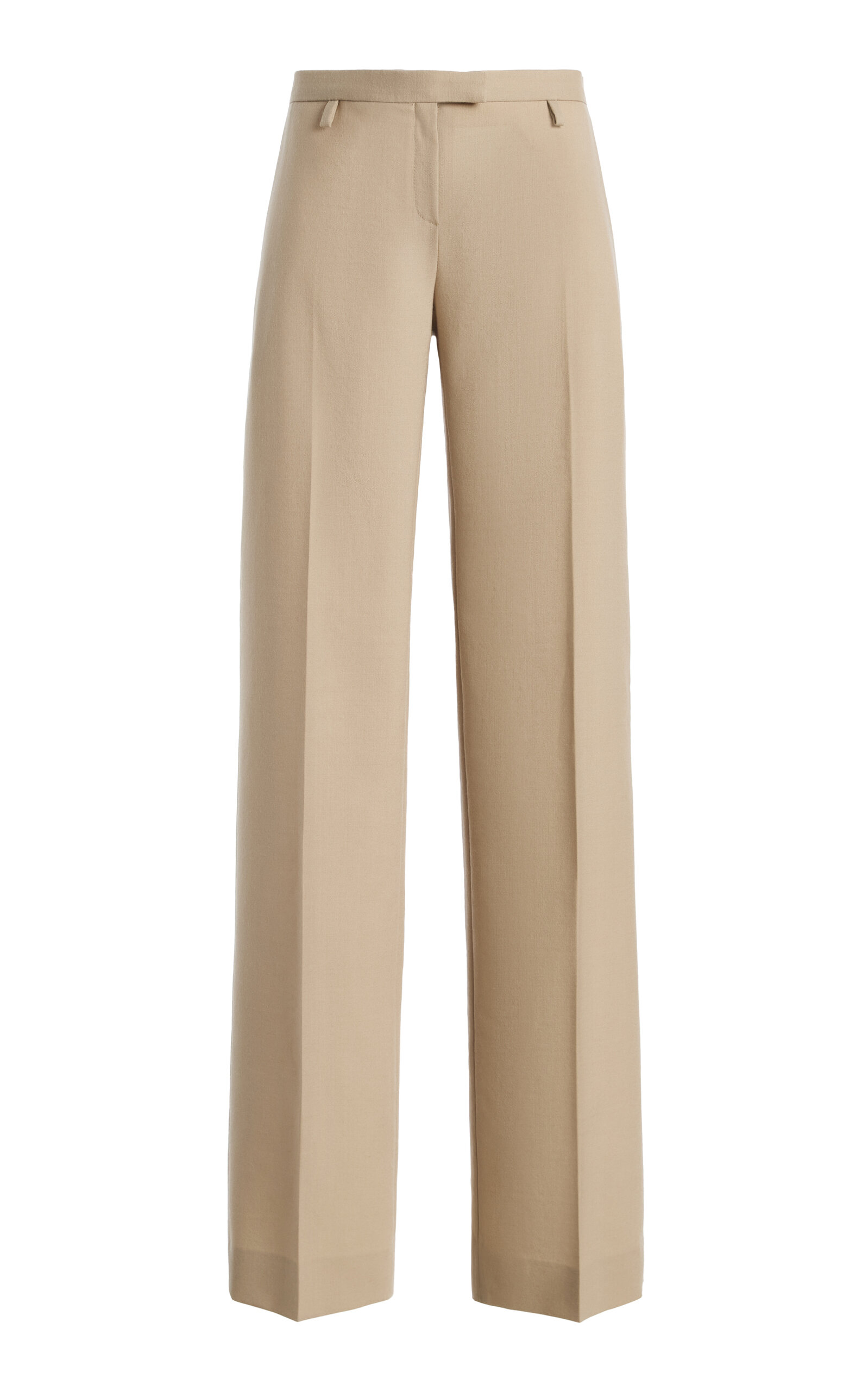 Calvin Klein Collection Emely Low-rise Wool Straight-leg Pants In Olive