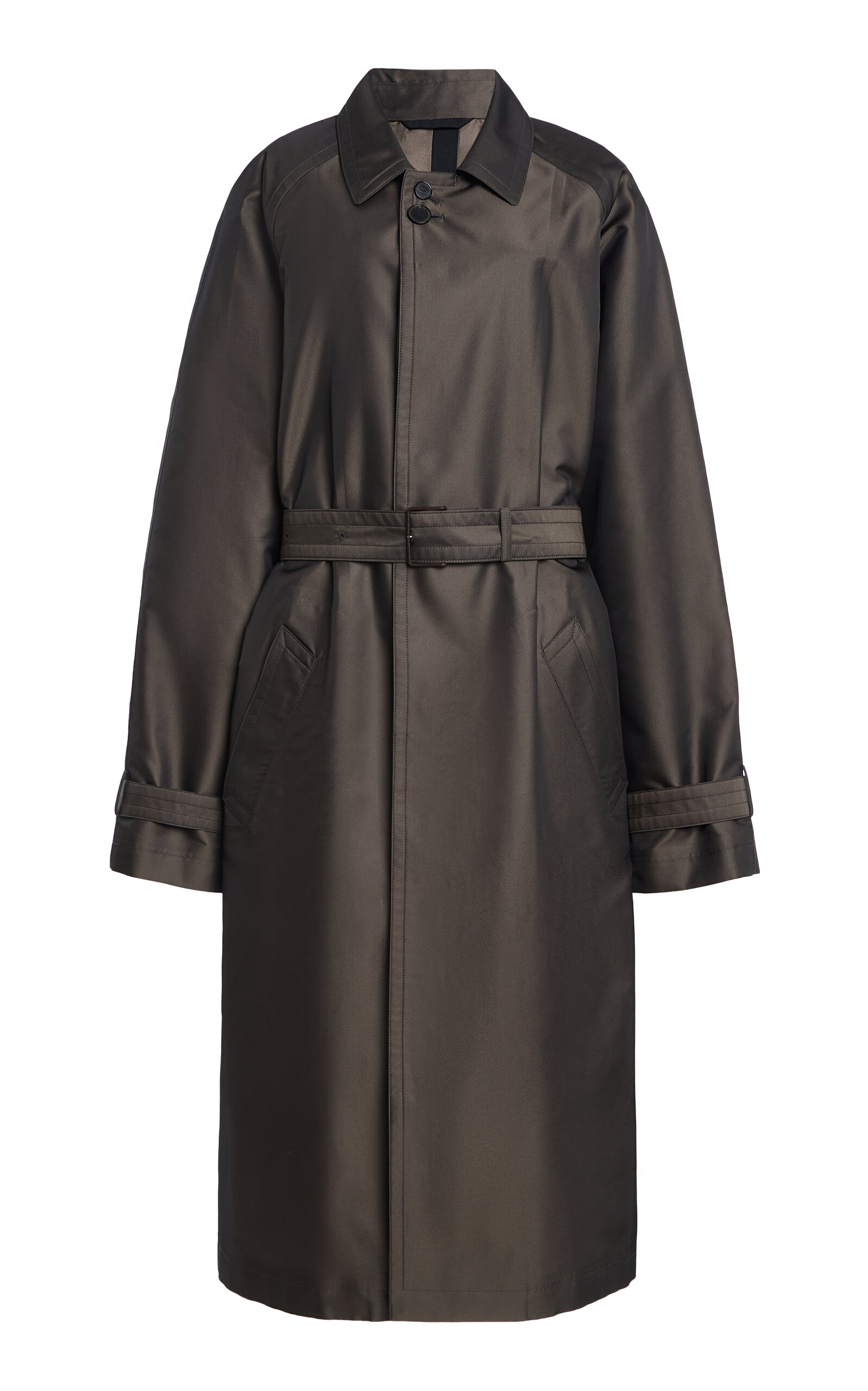 Calvin Klein Collection Odele Belted Trench Coat In Grey
