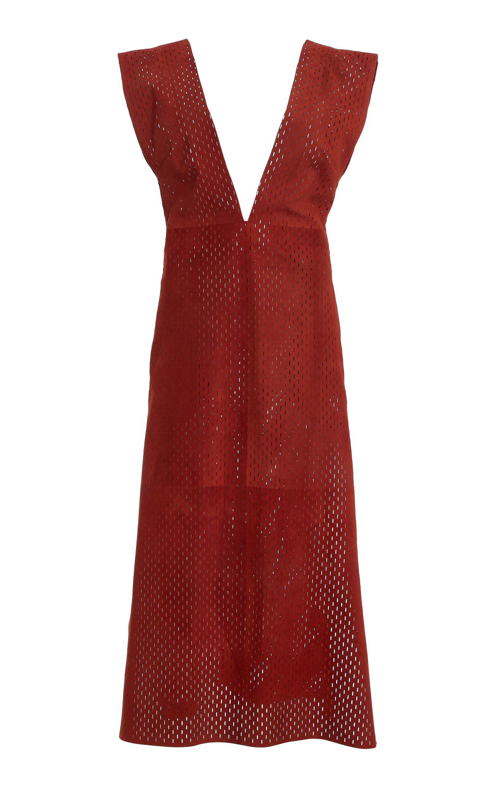 Calvin Klein Collection Mila Cutout Leather Maxii Dress In Red
