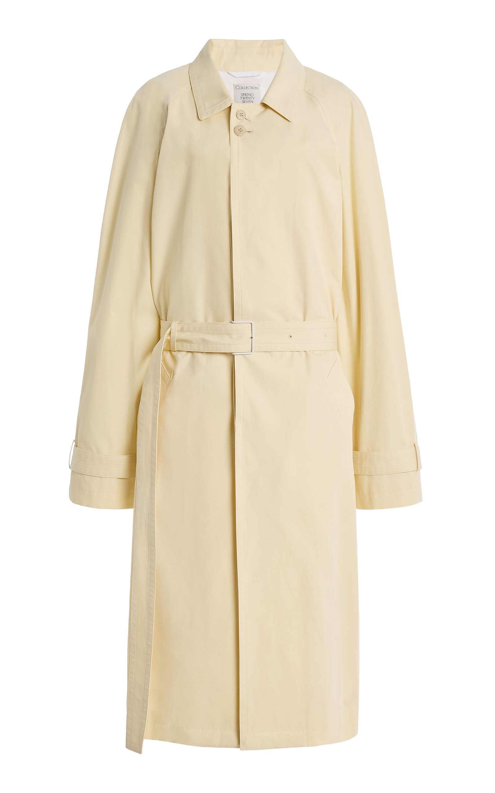 Calvin Klein Collection Neda Cutout Cotton Trench Coat In Neutral