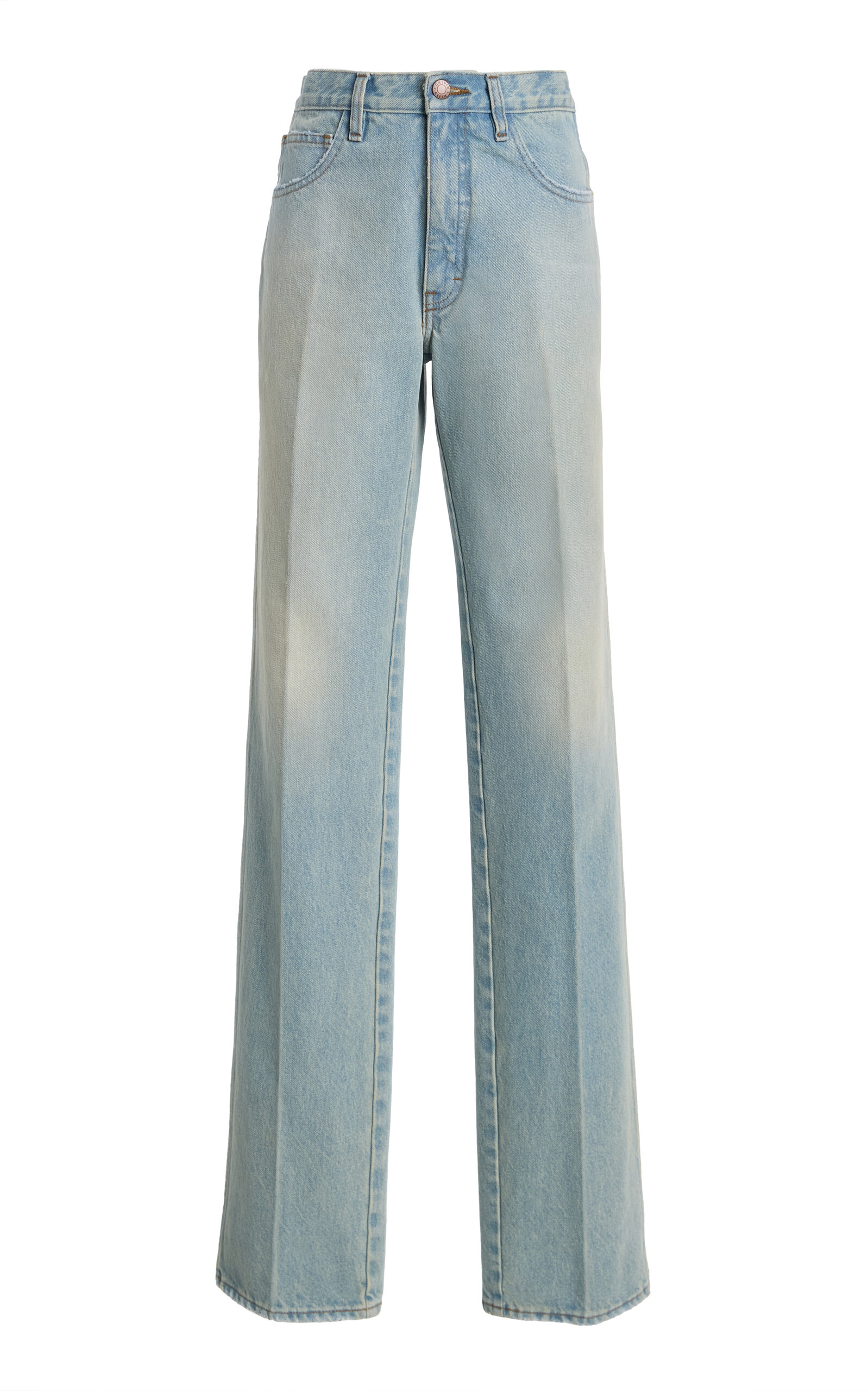 Calvin Klein Collection Mid-rise Denim Straight-leg Jeans In Light Wash