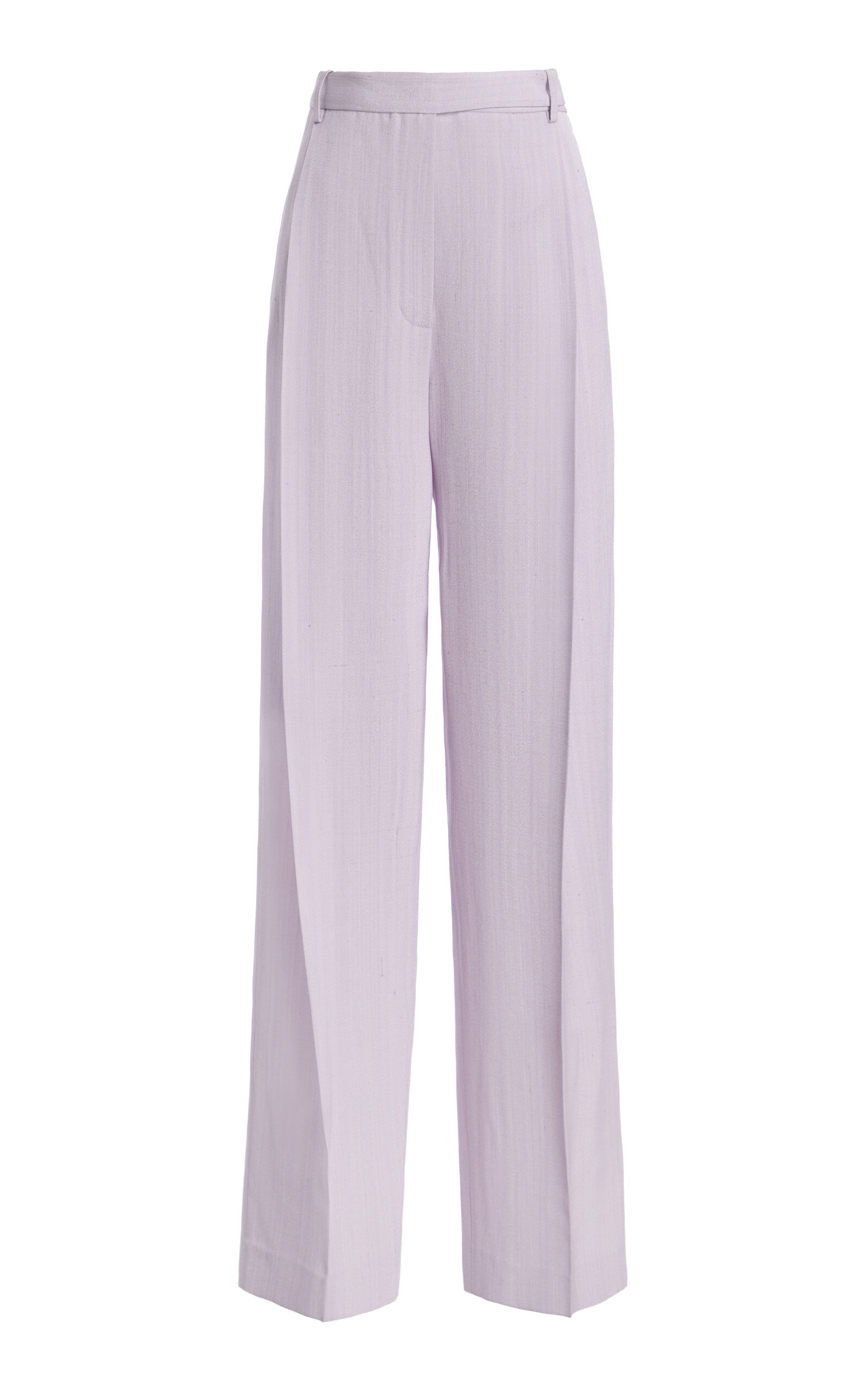 Calvin Klein Collection Reyna Mid-rise Linen-blend Wide-leg Pants In Purple
