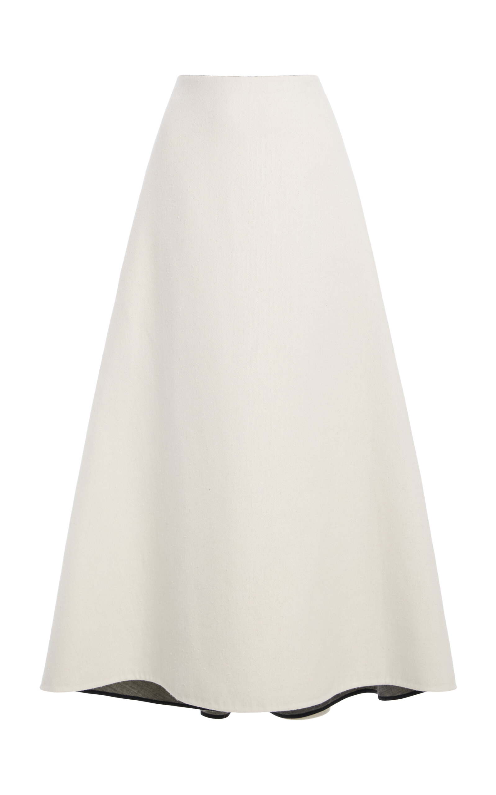 Calvin Klein Collection Ysolde Mid-rise Wool-blend Midi Skirt In White