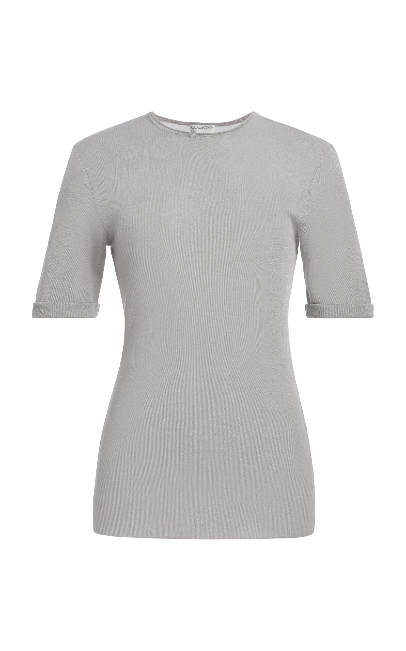 Calvin Klein Collection Clothilde Half-sleeve Top In Light Grey