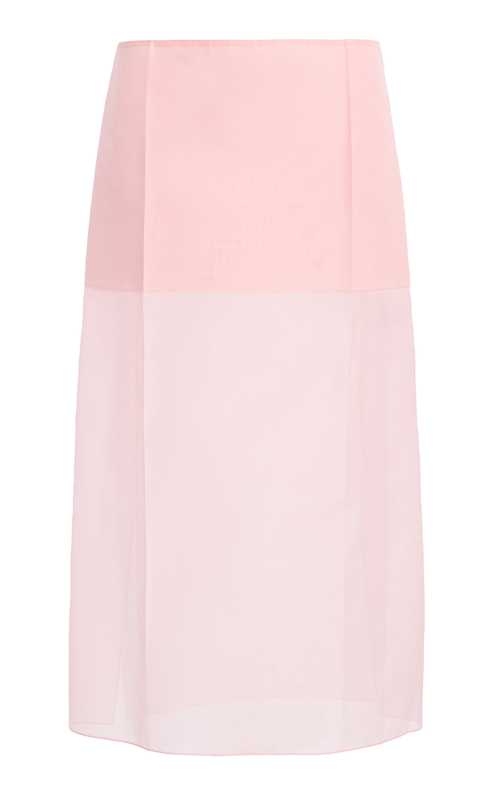 Calvin Klein Collection Faustine Layered Silk Midi Skirt In Light Pink