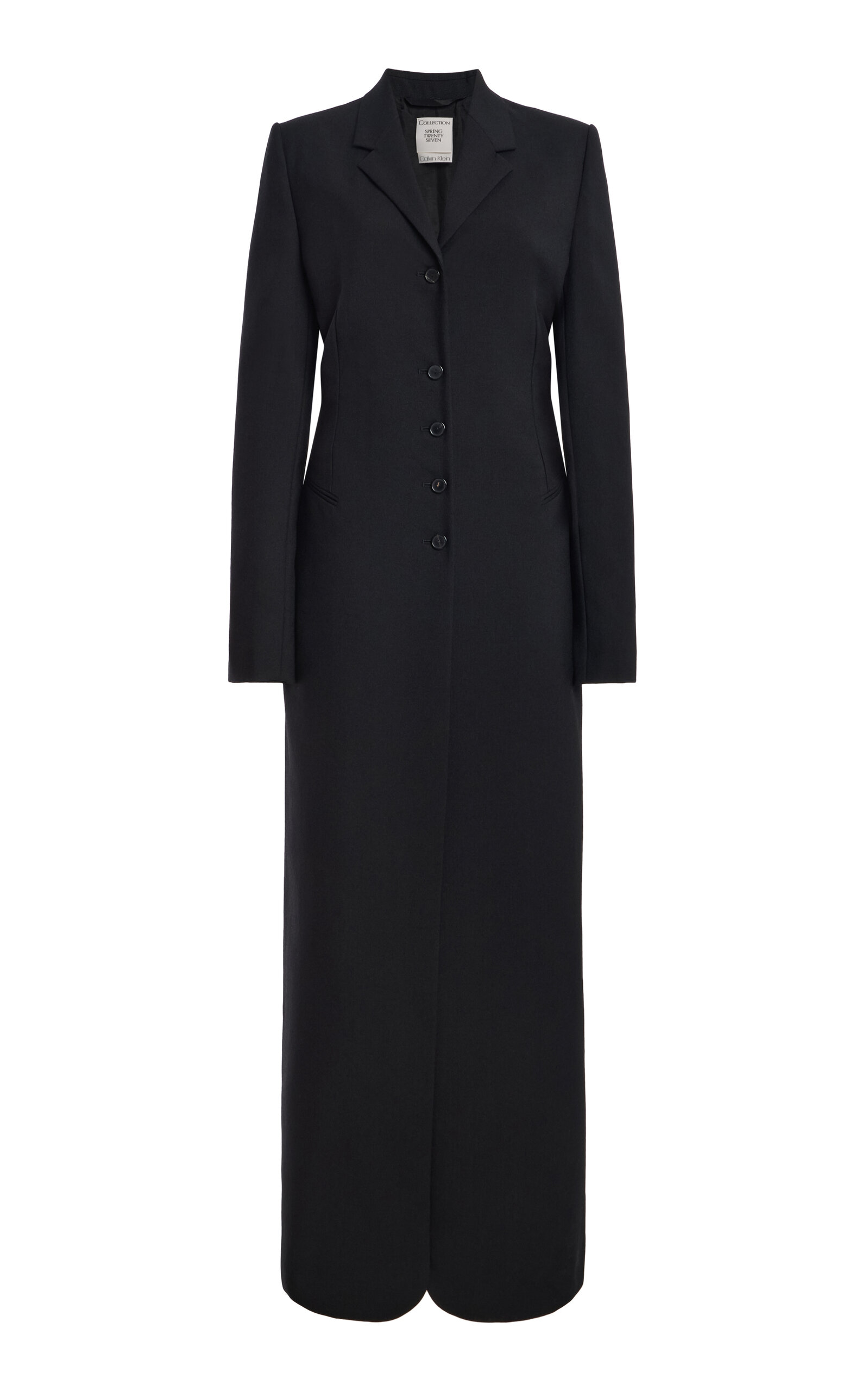 Calvin Klein Collection Jade Single-breasted Wool Coat In Black