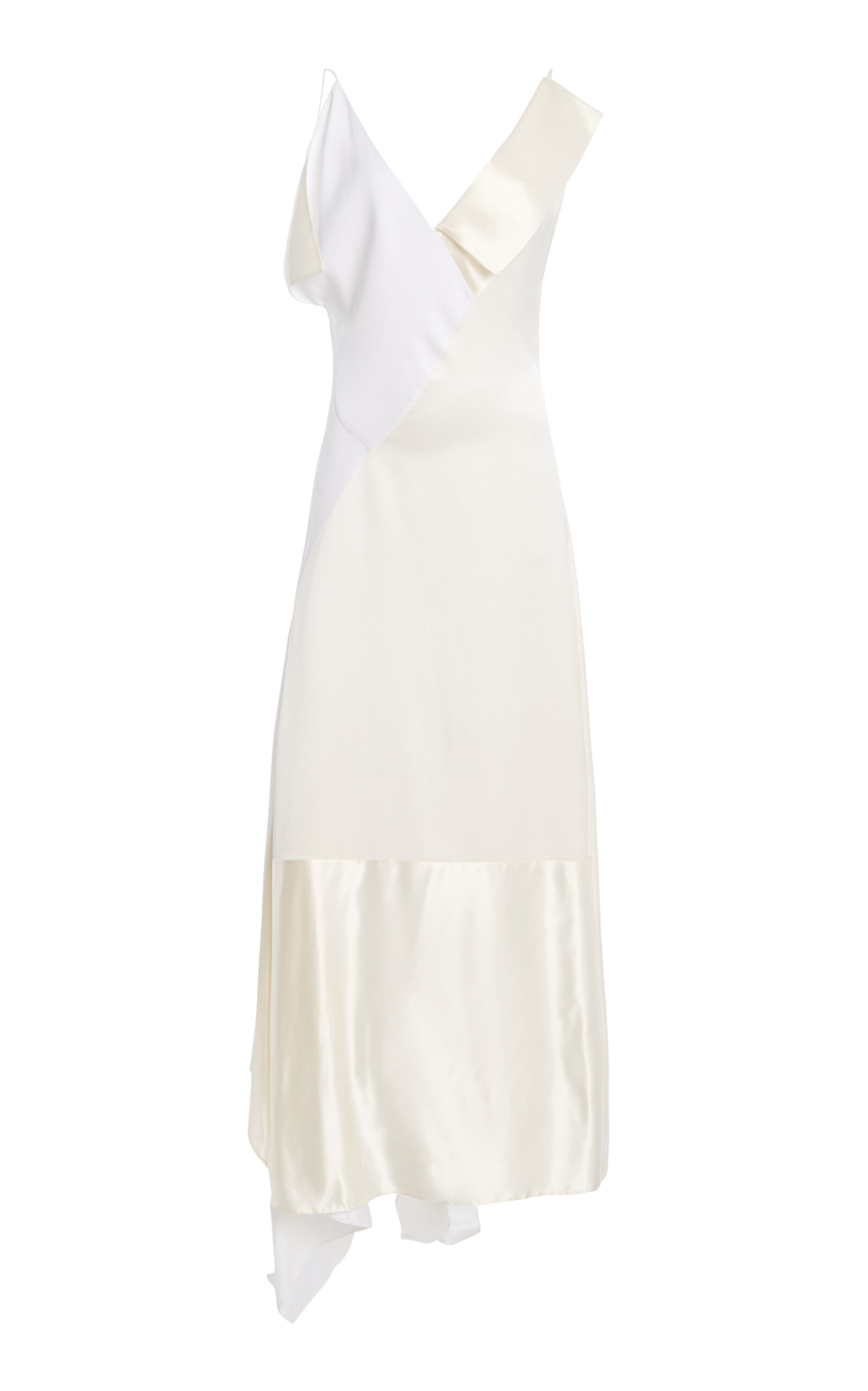 Calvin Klein Collection Cary Asymmetric Maxi Dress In White