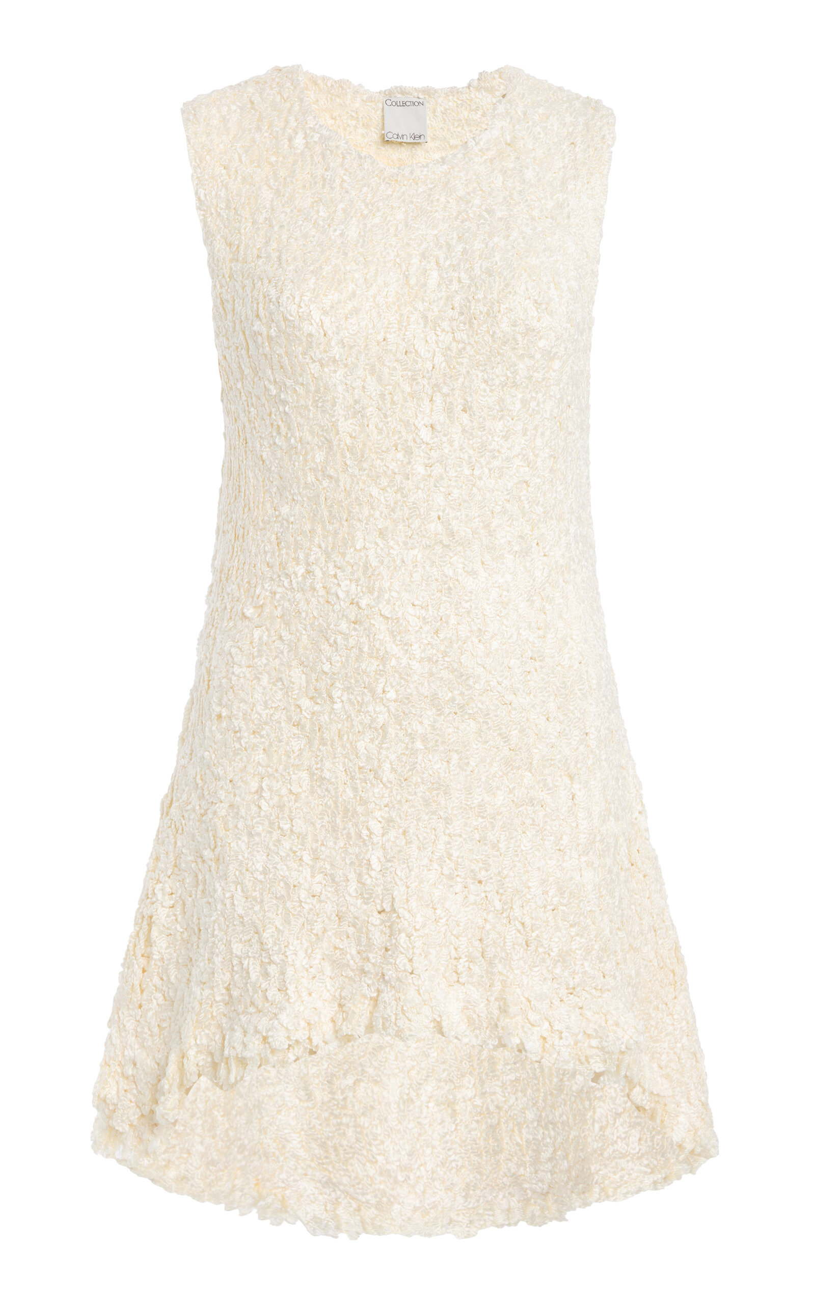 Calvin Klein Collection Elara Crinkled Silk Top In White