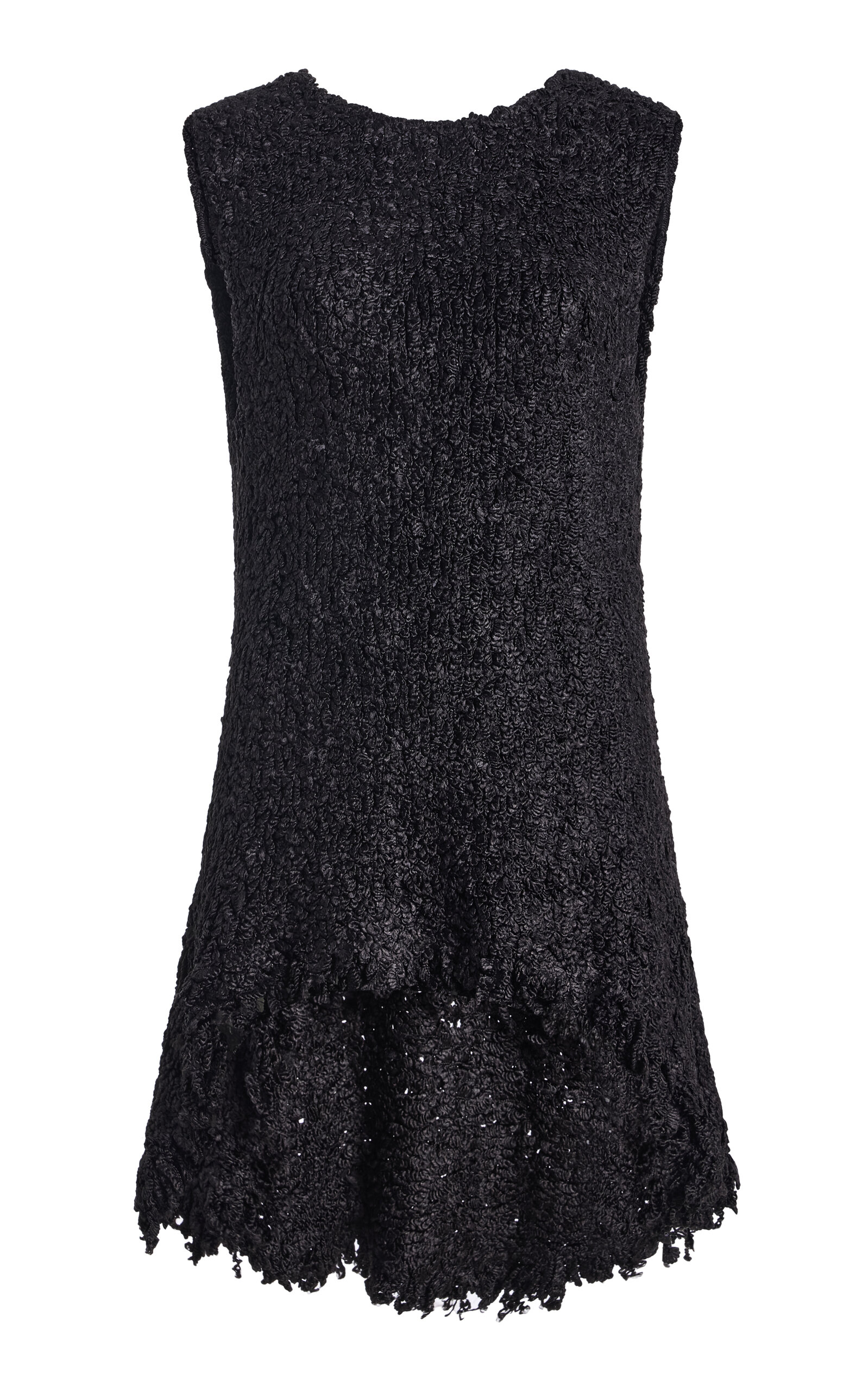 Calvin Klein Collection Elara Crinkled Silk Top In Black