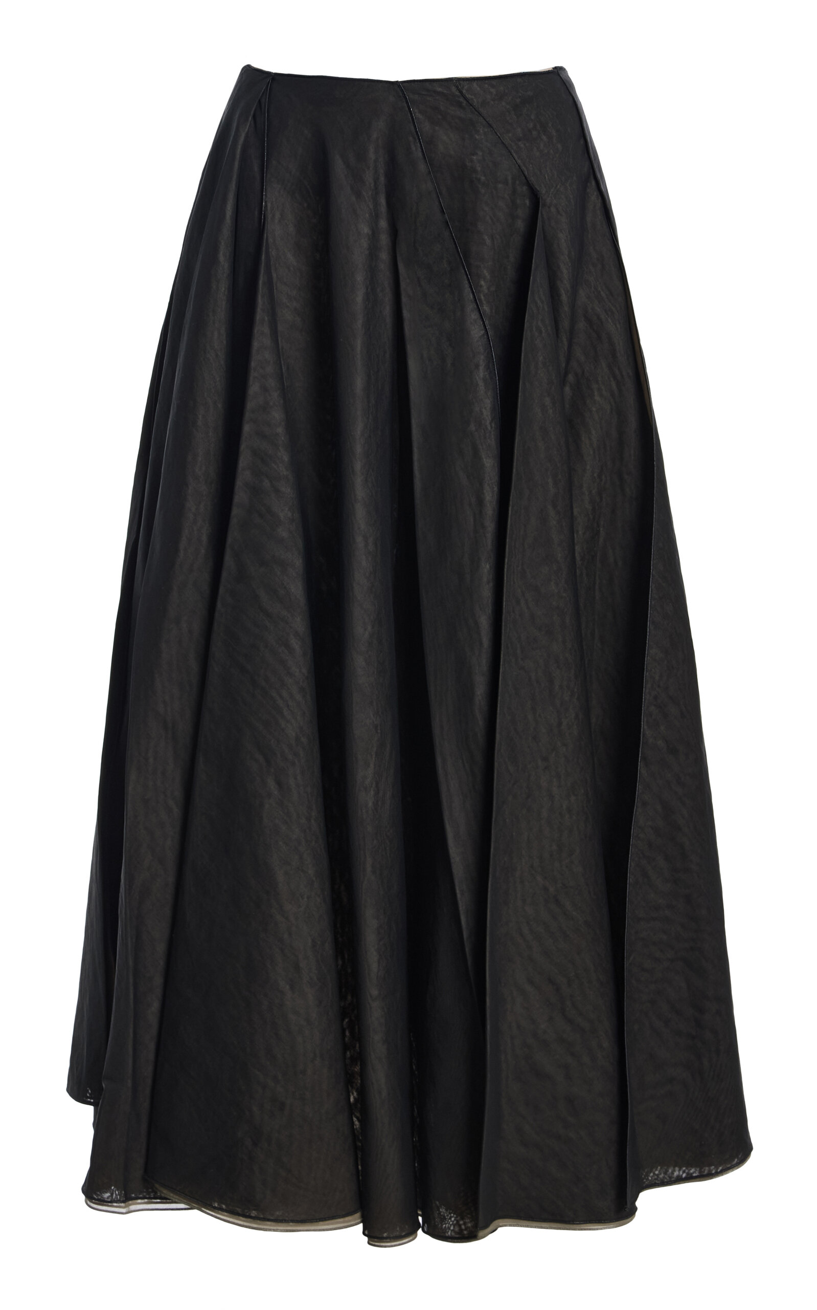 Calvin Klein Collection Oceane Slit Organic-cotton Maxi Skirt In Black