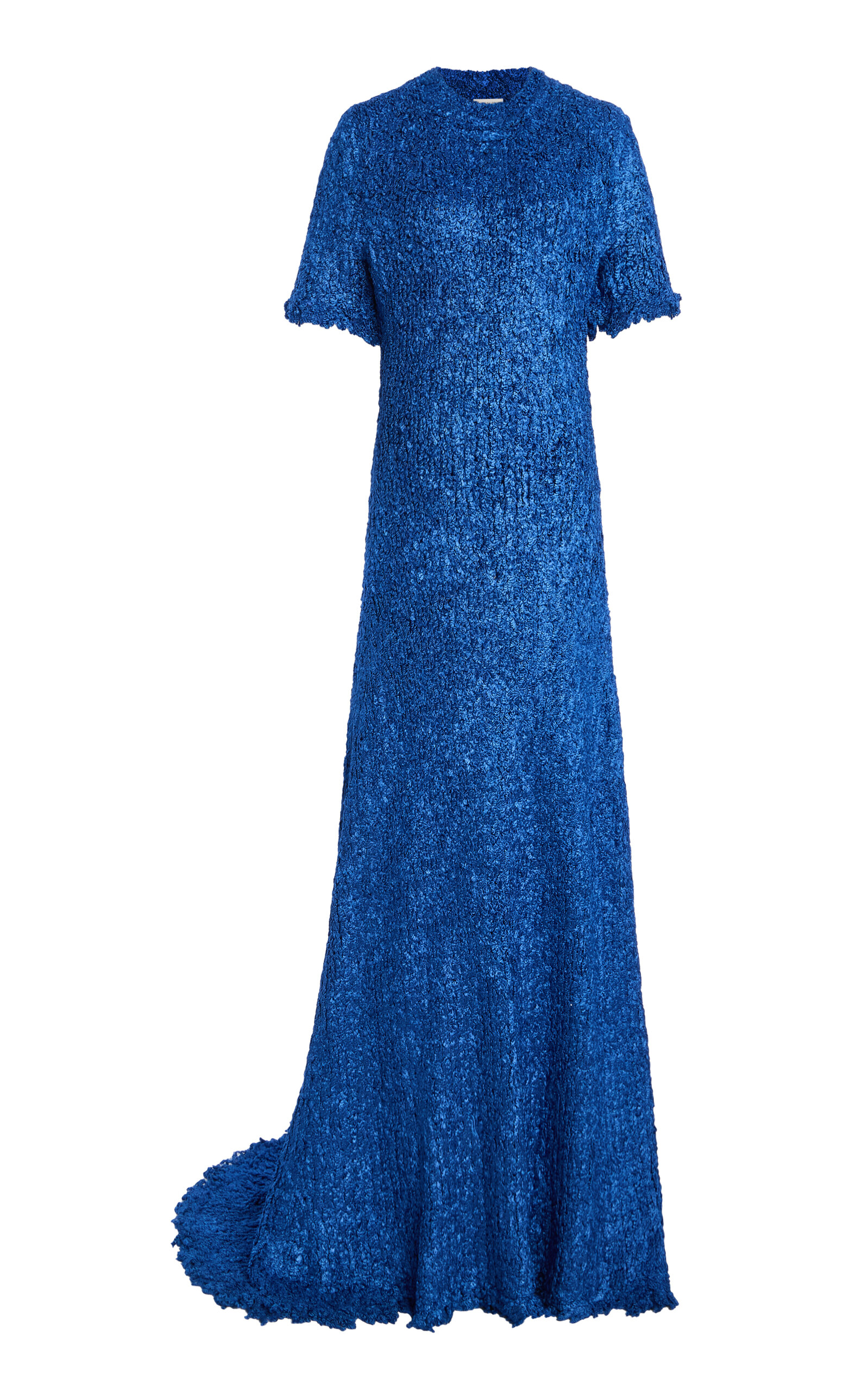 Calvin Klein Collection Ismene Crinkled Silk Maxi Dress In Blue