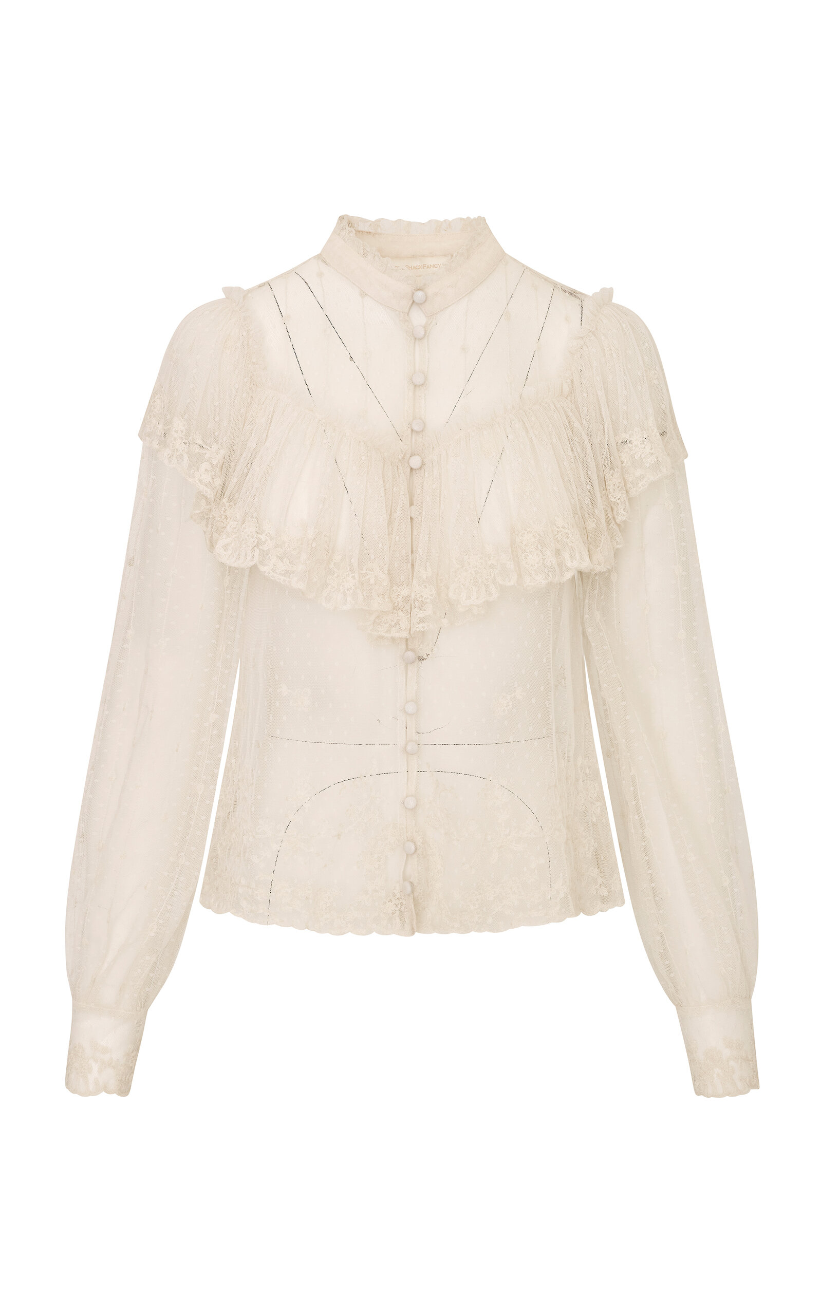 Loveshackfancy Gemmi Vignette Embroidery Blouse In Ivory