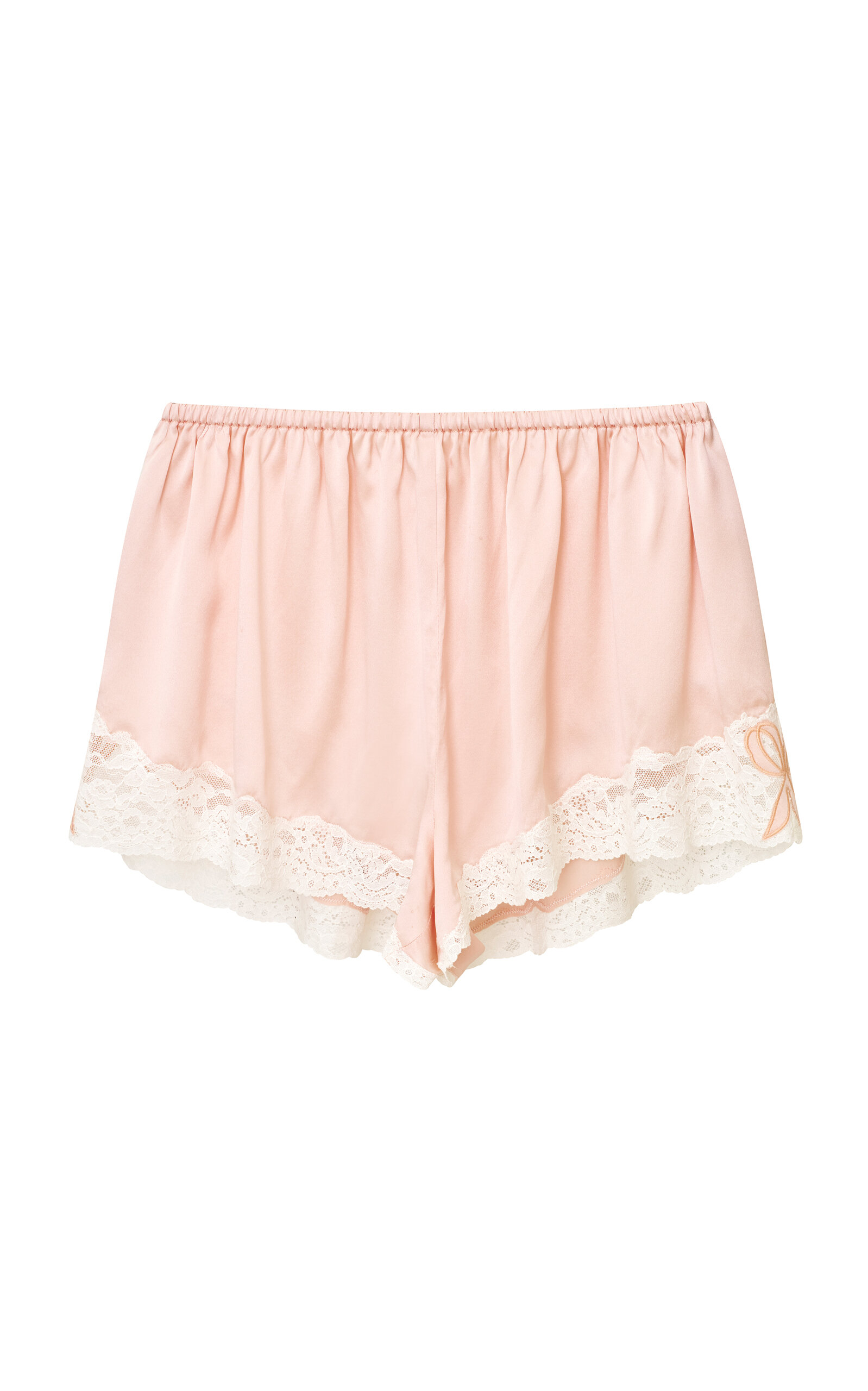 LoveShackFancy Primelle Lace-Trimmed Silk Shorts - Moda Operandi