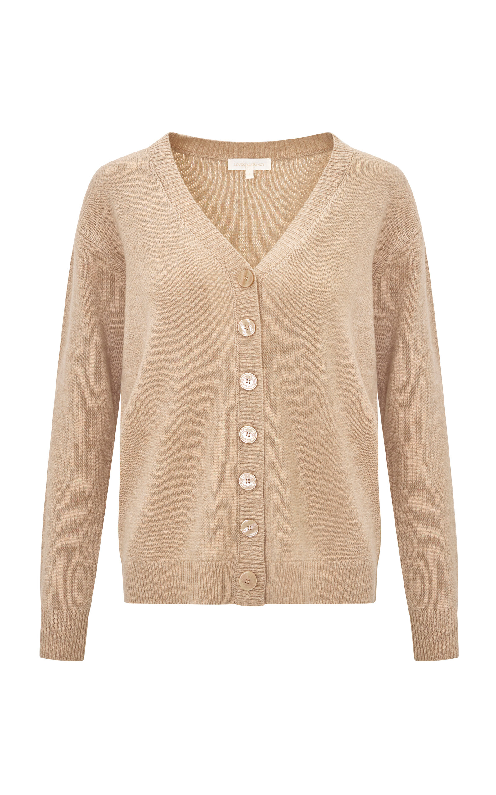 Loveshackfancy Savile Cashmere-wool Cardigan In Tan