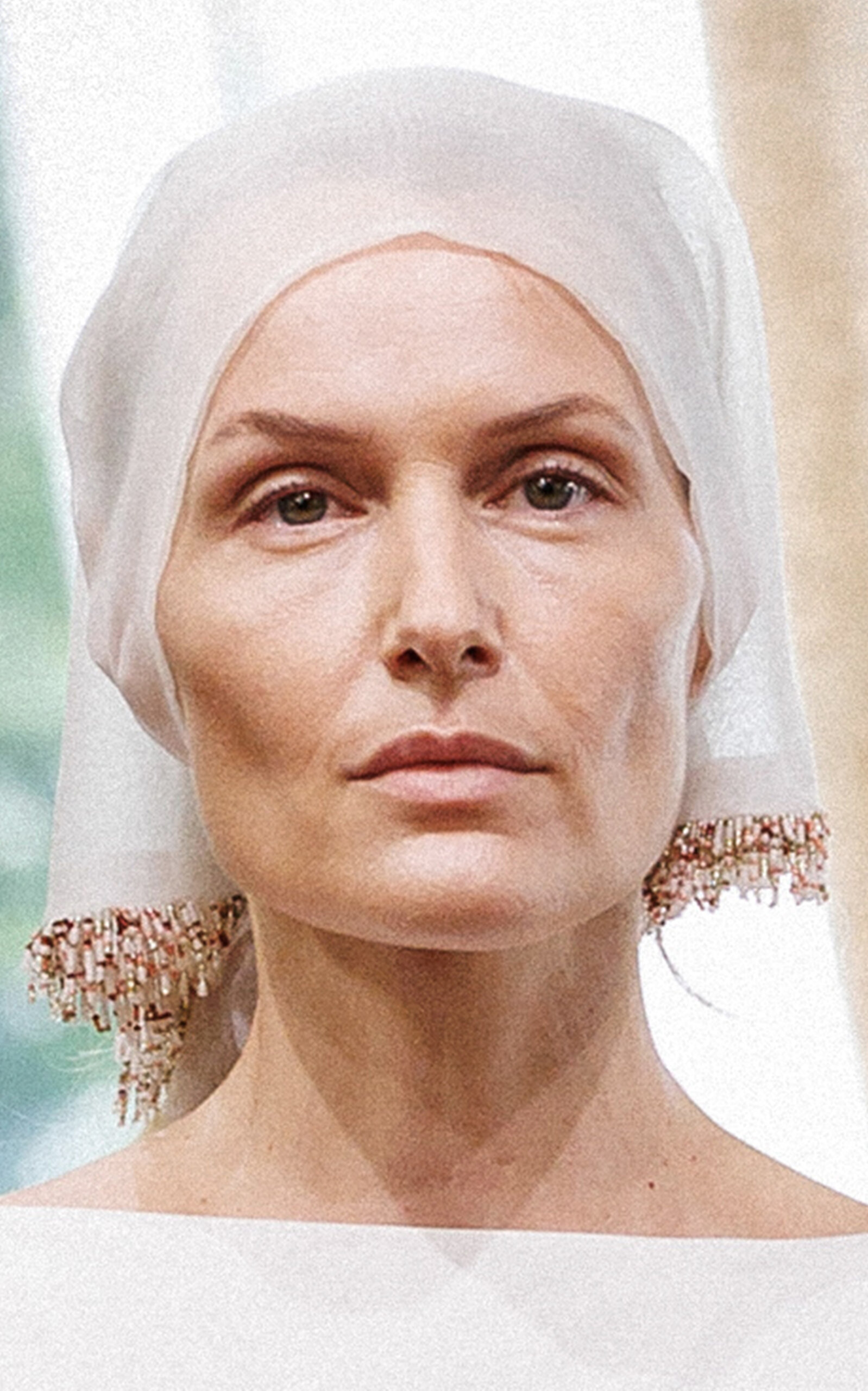 Kallmeyer Amani Beaded Scarf In White