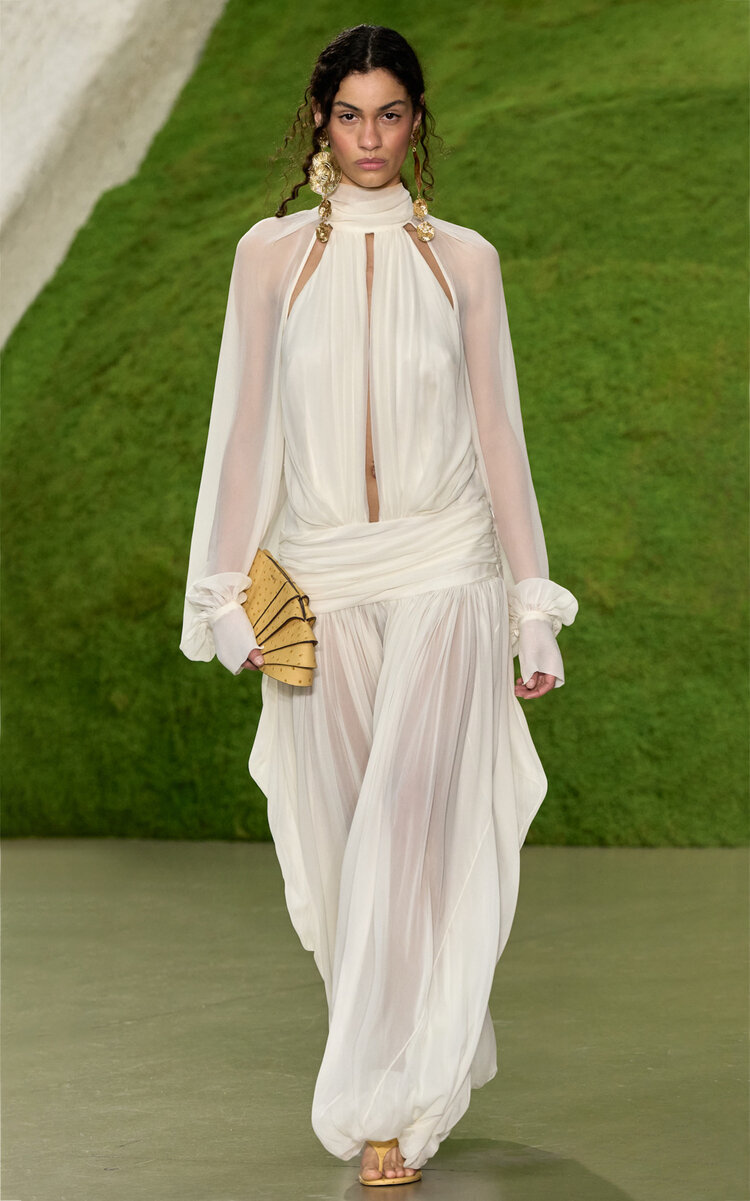 Cult Gaia Ferrera Draped Halter Jumpsuit In White