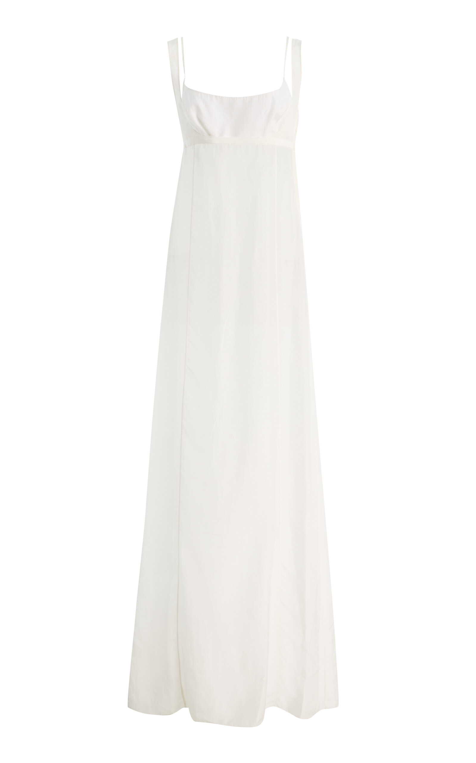 Colleen Allen Scoop Front Silk Voile Dress In White