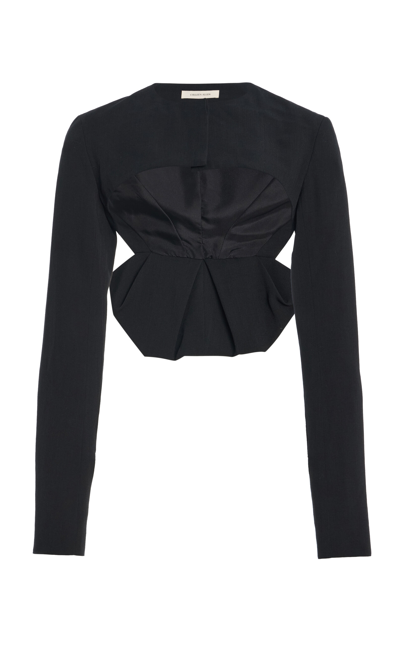Colleen Allen Regency Bustle Clinch Waist Wool Suiting Jacket In Blue