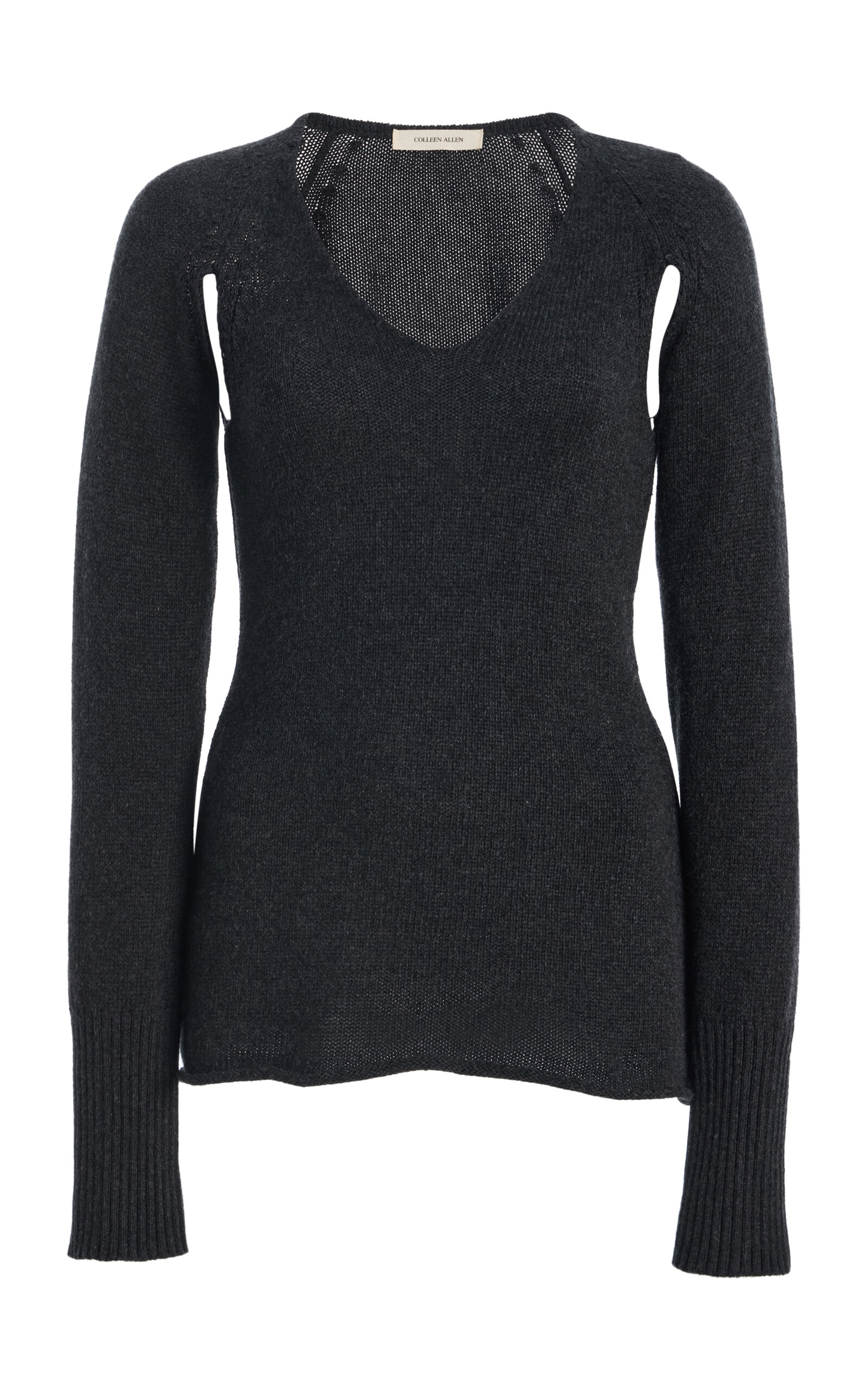 Colleen Allen Cotton-cashmere Top In Dark Grey
