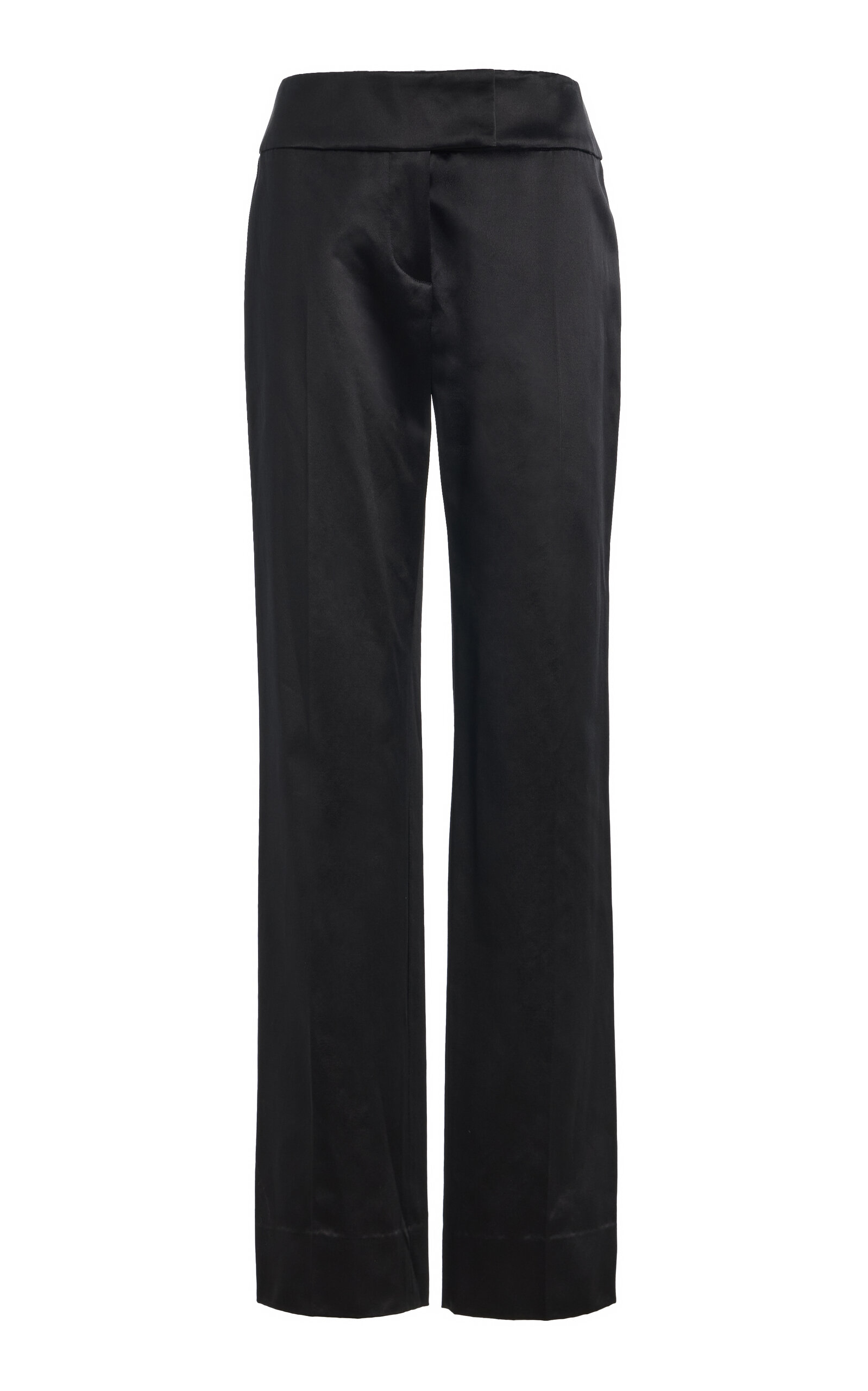 Colleen Allen Silk Duchesse Tuxedo Pants In Black
