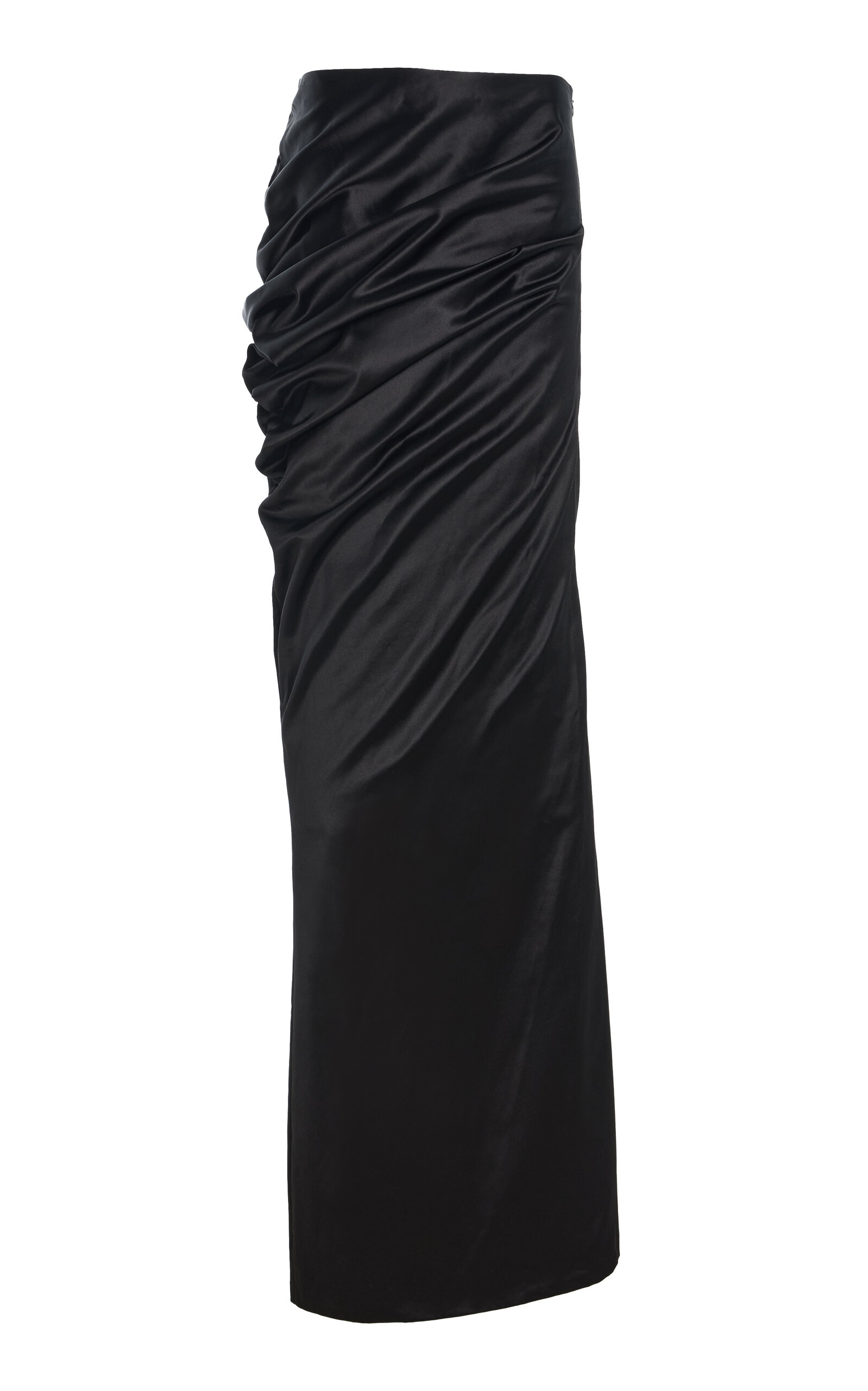 Colleen Allen Spiral Silk Duchesse Skirt In Blue
