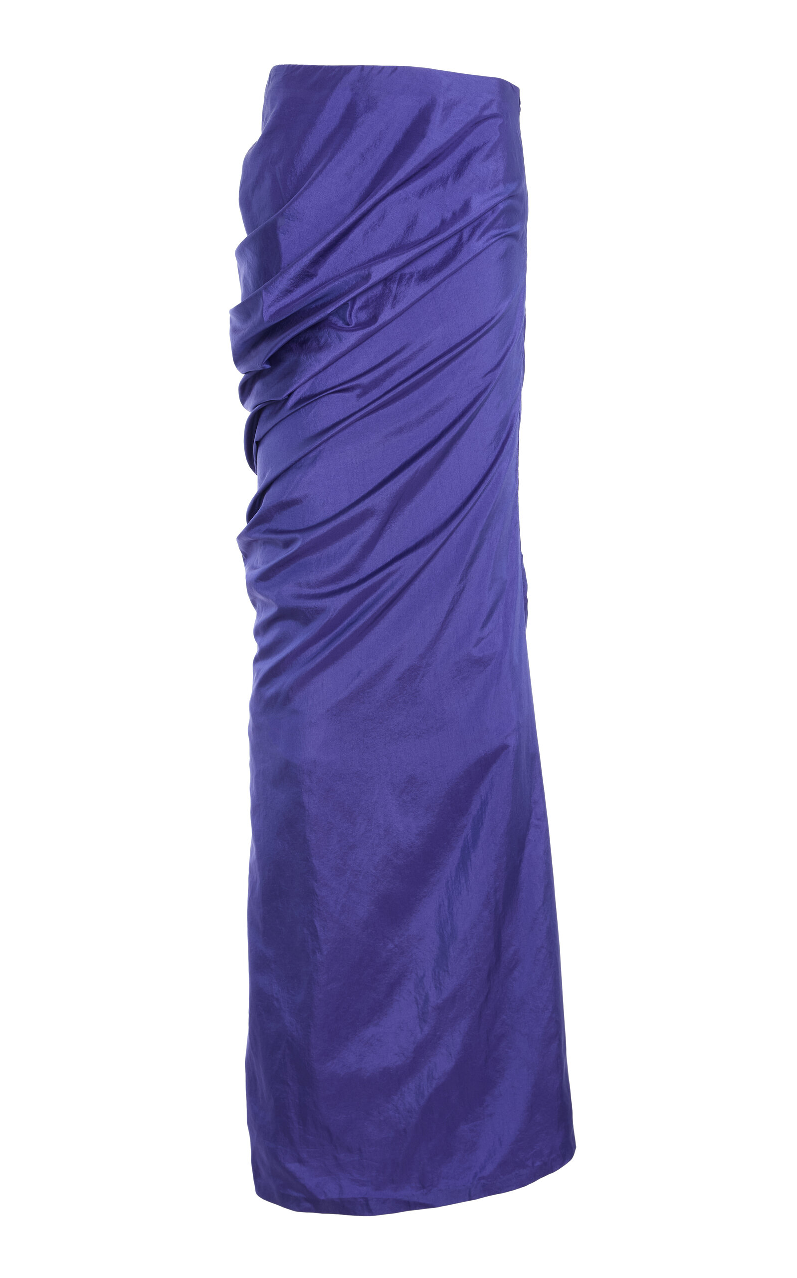 Colleen Allen Spiral Silk Taffeta Skirt In Blue