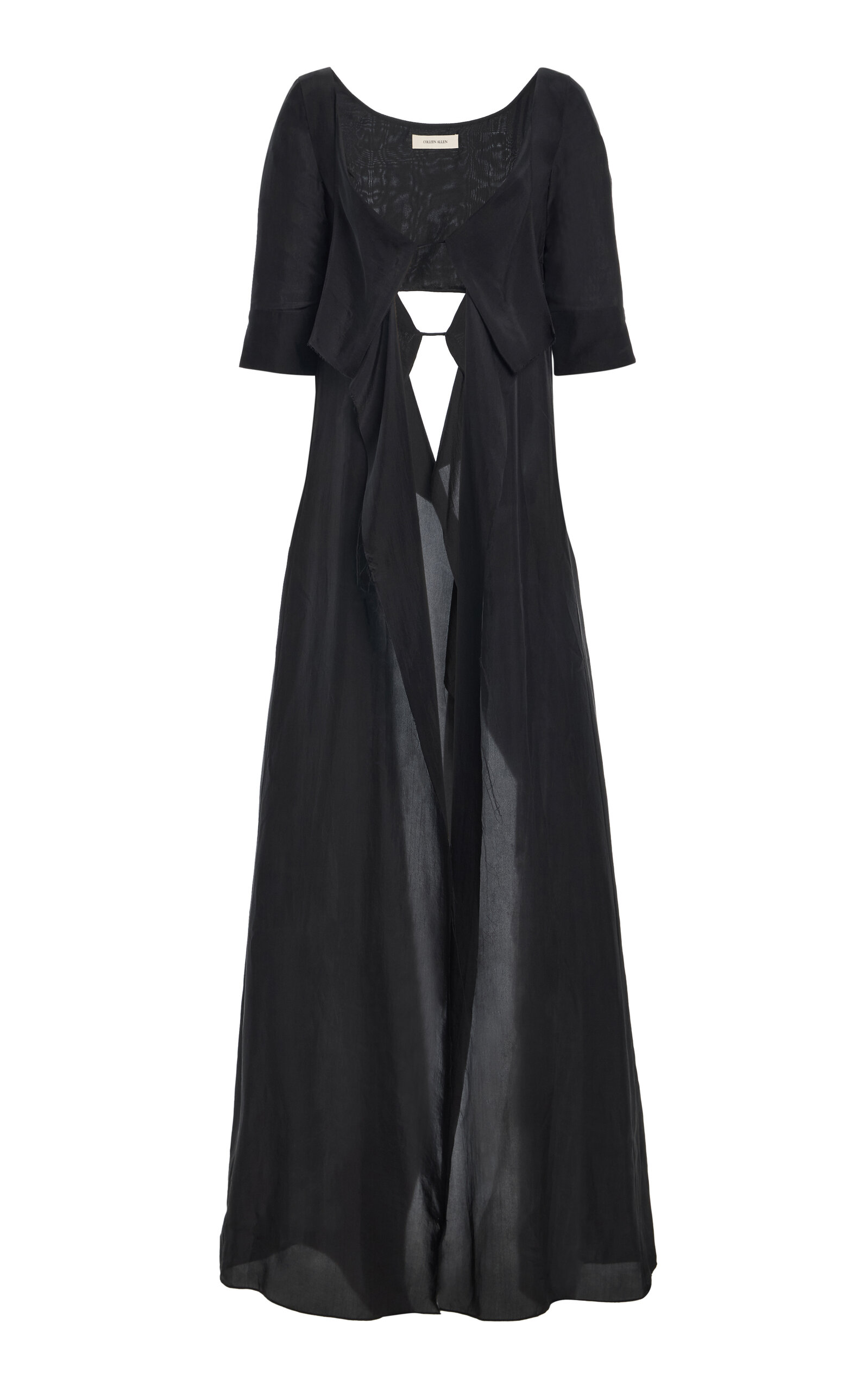 Colleen Allen Regency Silk Voile Duster In Black
