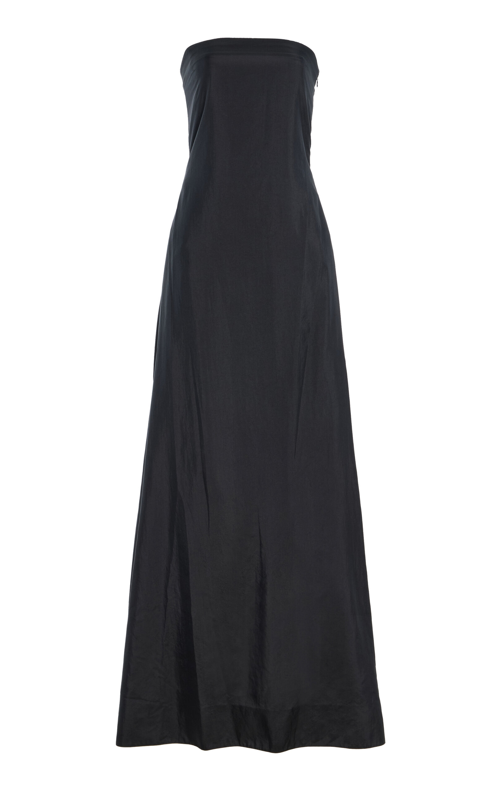 Colleen Allen Strapless Silk Taffeta Gown In Black