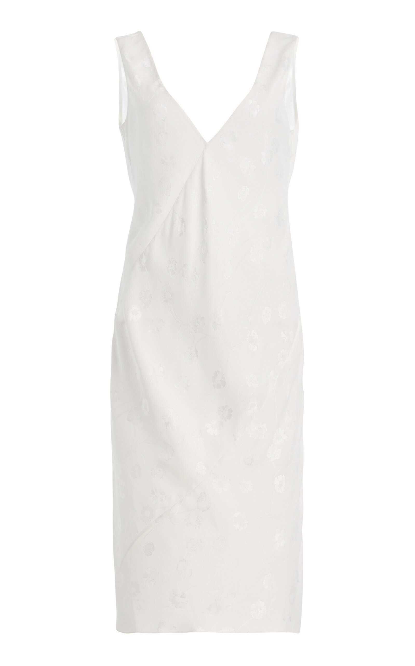 Colleen Allen Bias Floral Jacquard Dress In White