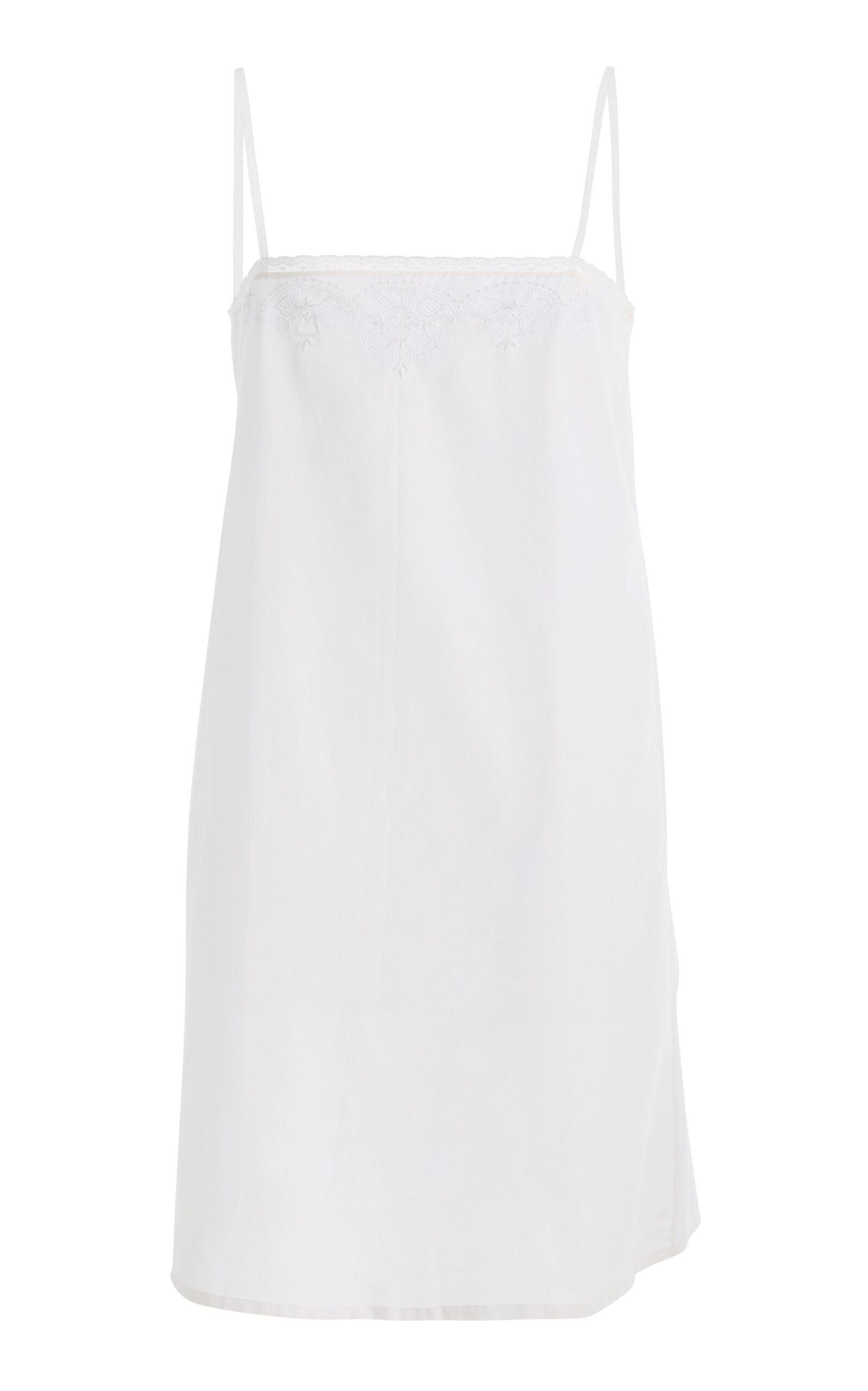 Colleen Allen Chemise Silk Cotton Voile Dress In White