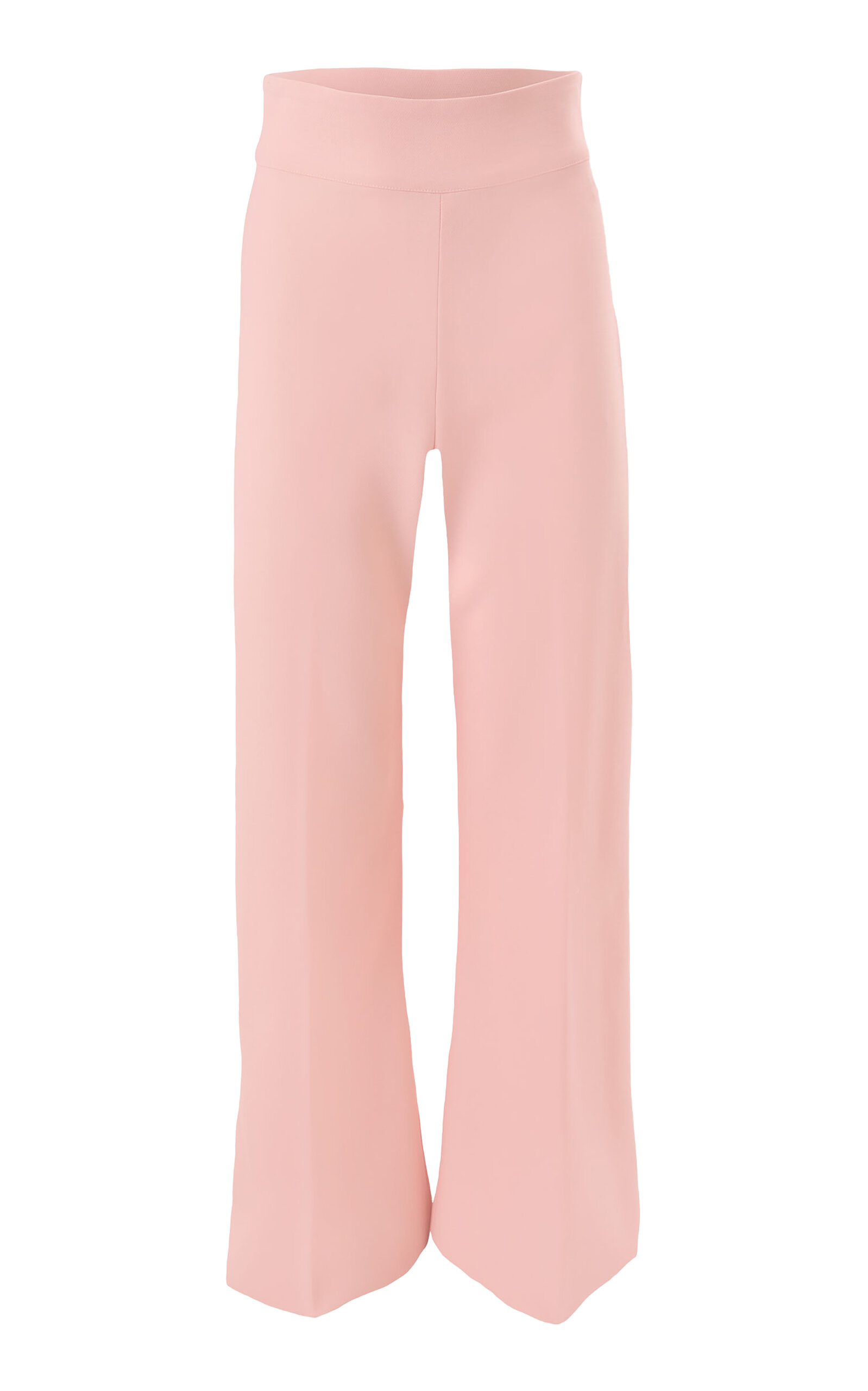 Carolina Herrera Diane Mid-rise Bi-stretch Wool Tailoring Wide-leg Pants In Light Pink