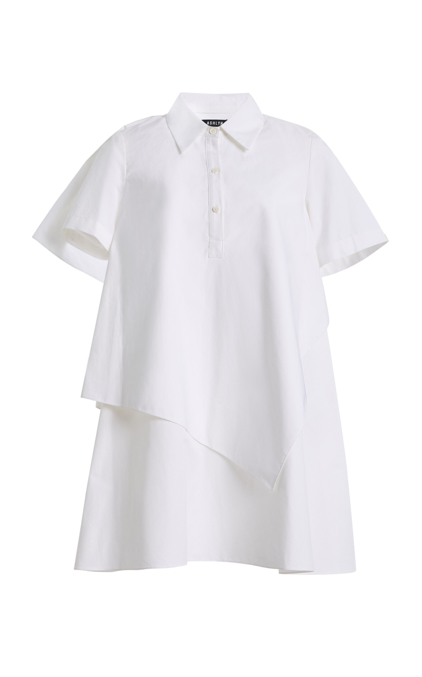Ashlyn Trapeze Cotton Mini Dress In White