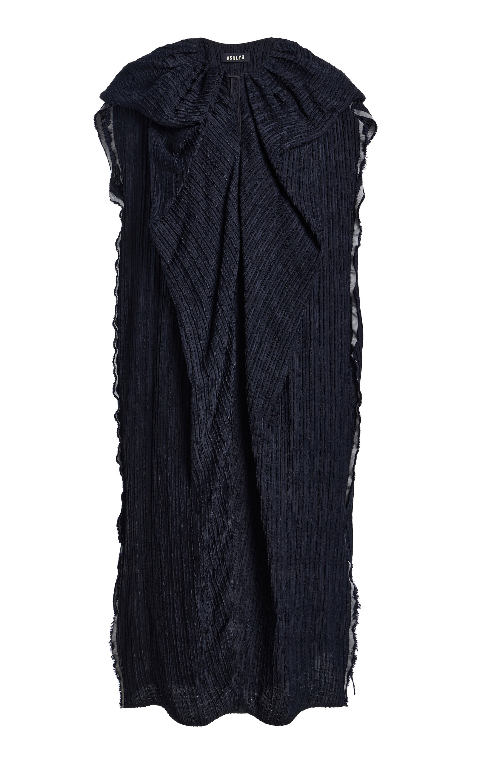 Ashlyn Cascade Knit Mini Dress In Black
