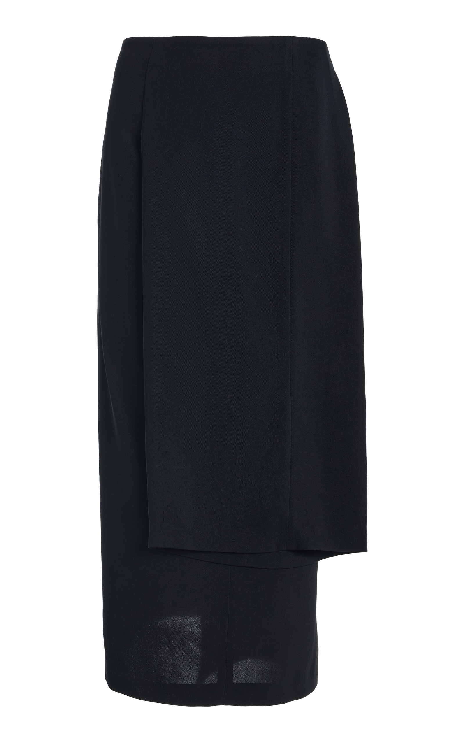 Ashlyn Twisted Crepe Knee-length Skirt In Black
