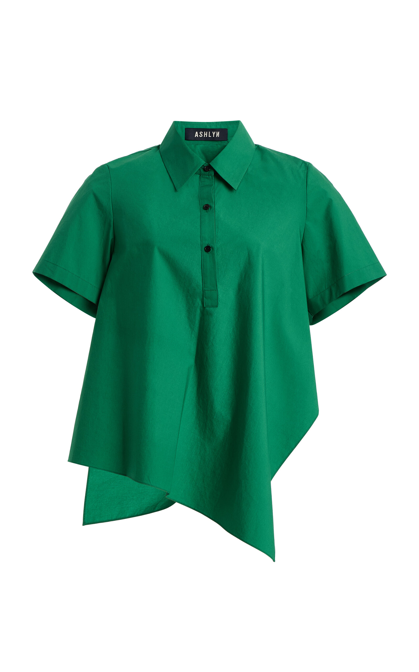 Ashlyn Trapeze Cotton Top In Green